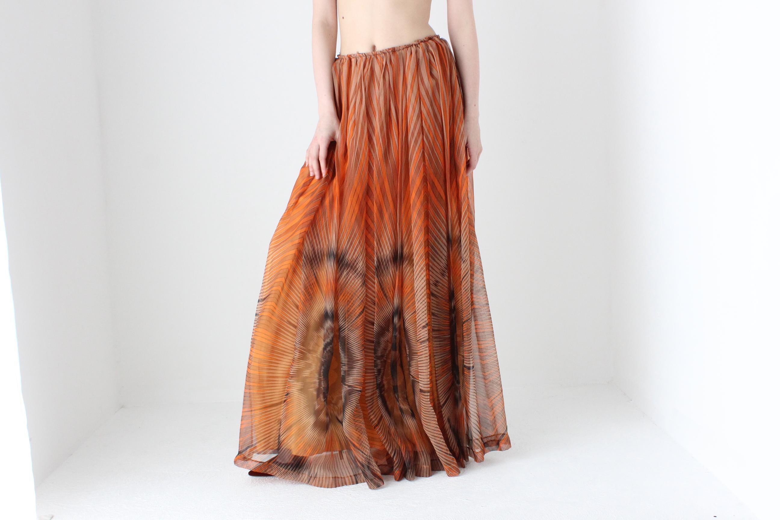 Dreamy 1970s Psychedelic Floaty Sweeping Maxi Skirt