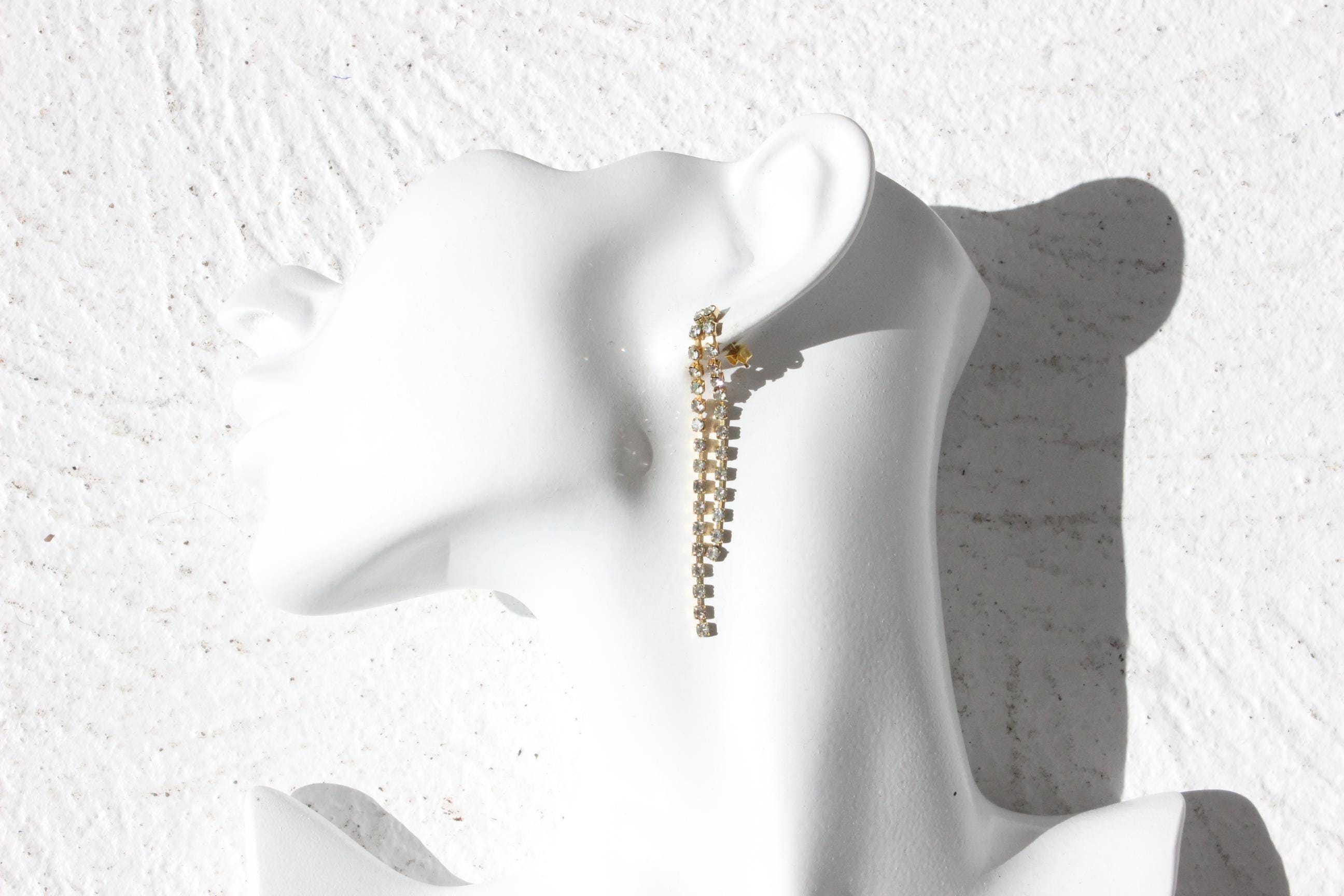 90s Dainty Diamonte Droplet Earrings