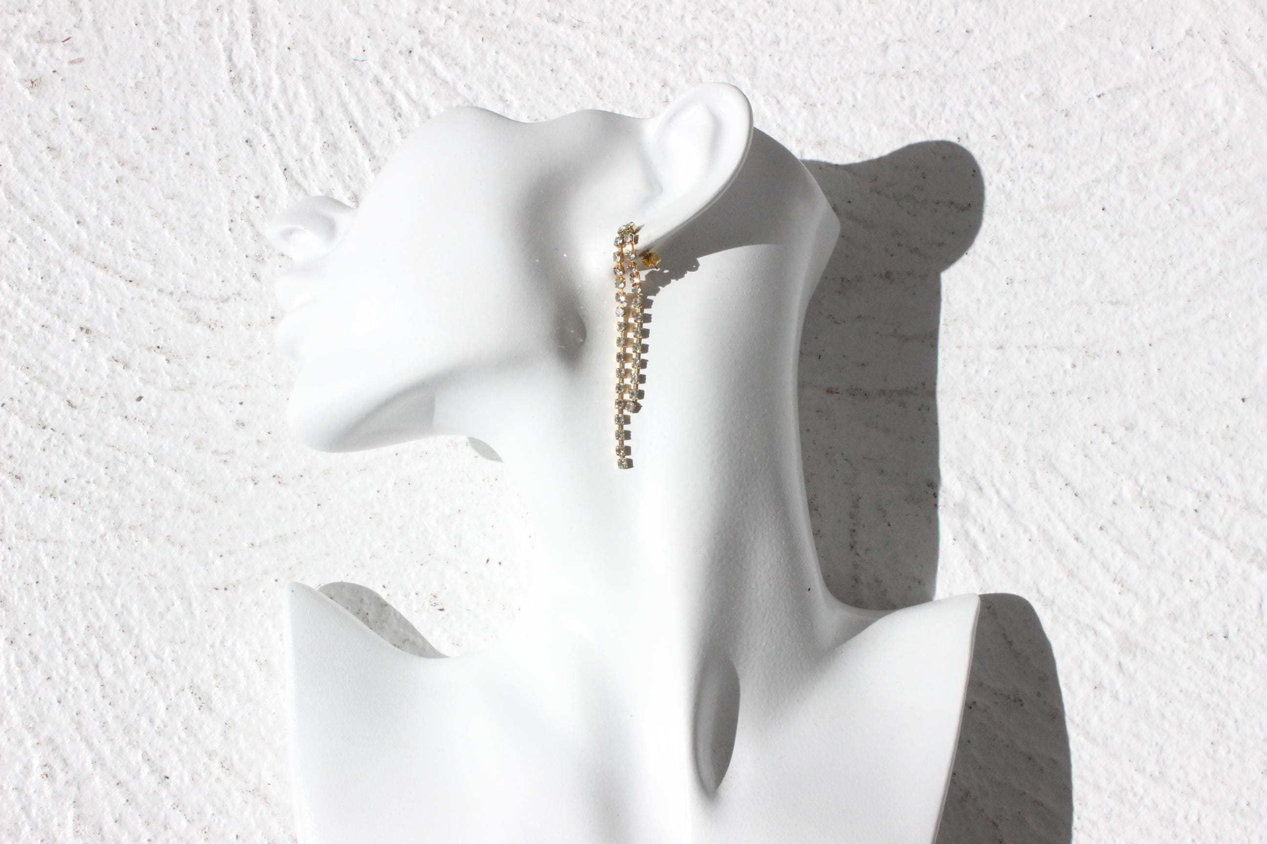 90s Dainty Diamonte Droplet Earrings