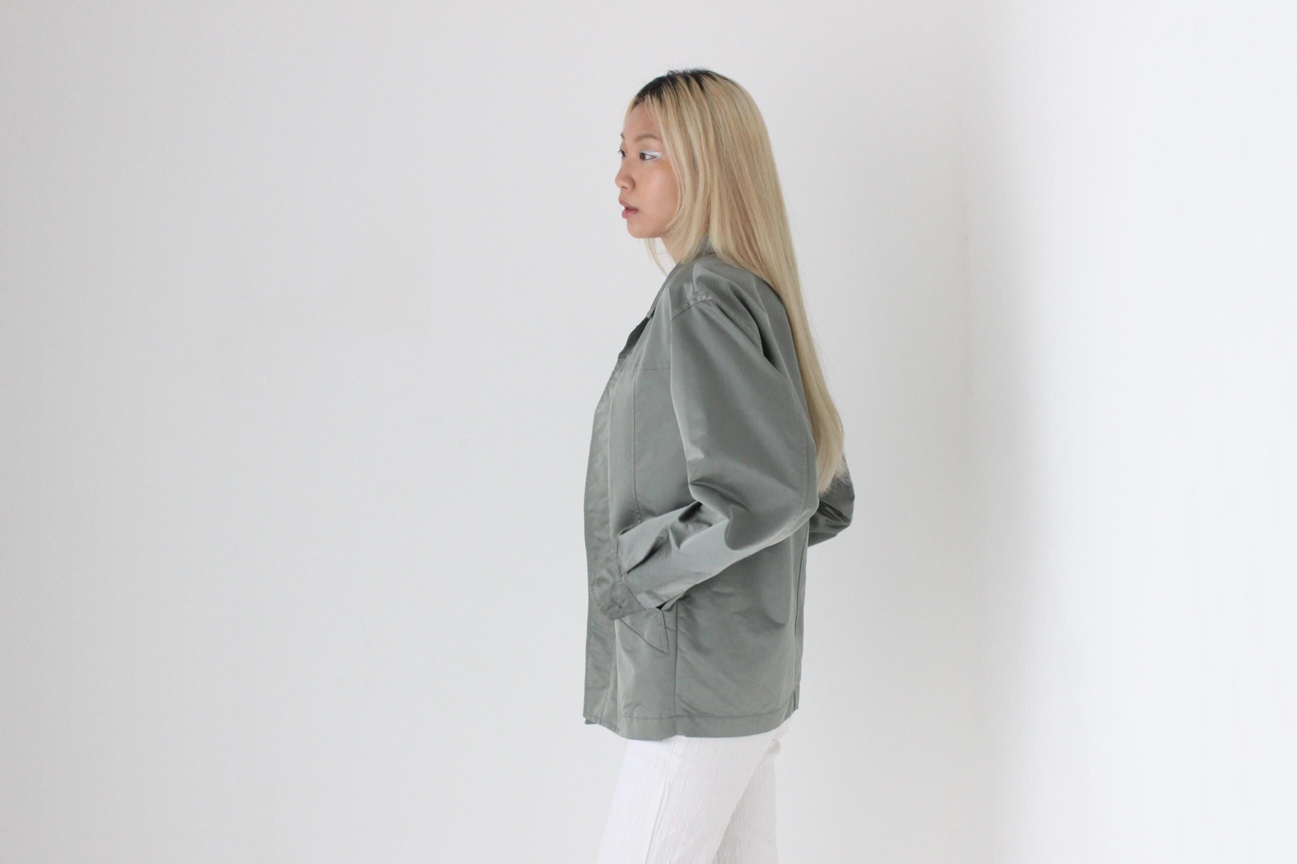 FUTURISM Y2K Italian Vintage 'UFFIZI' Metallic Boxy Windbreaker Jacket