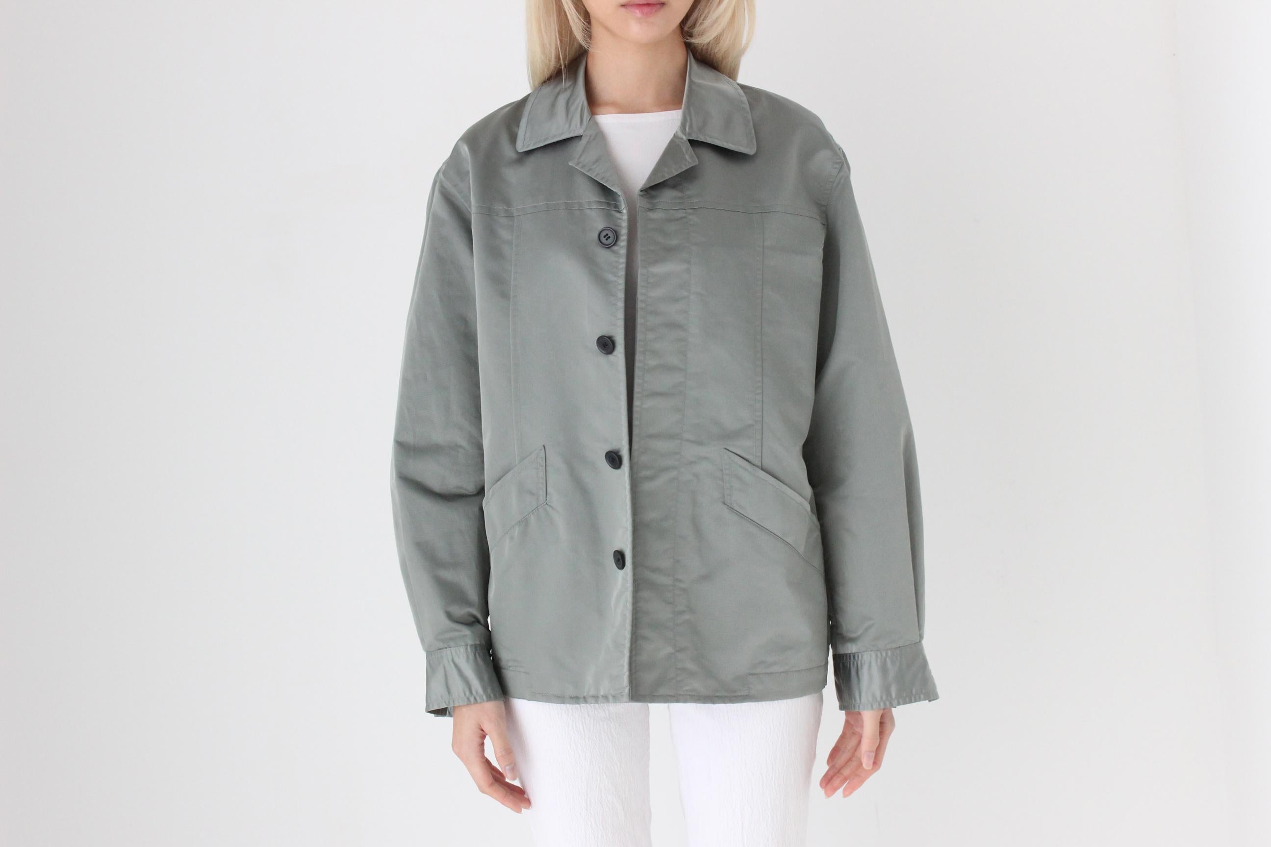 FUTURISM Y2K Italian Vintage 'UFFIZI' Metallic Boxy Windbreaker Jacket