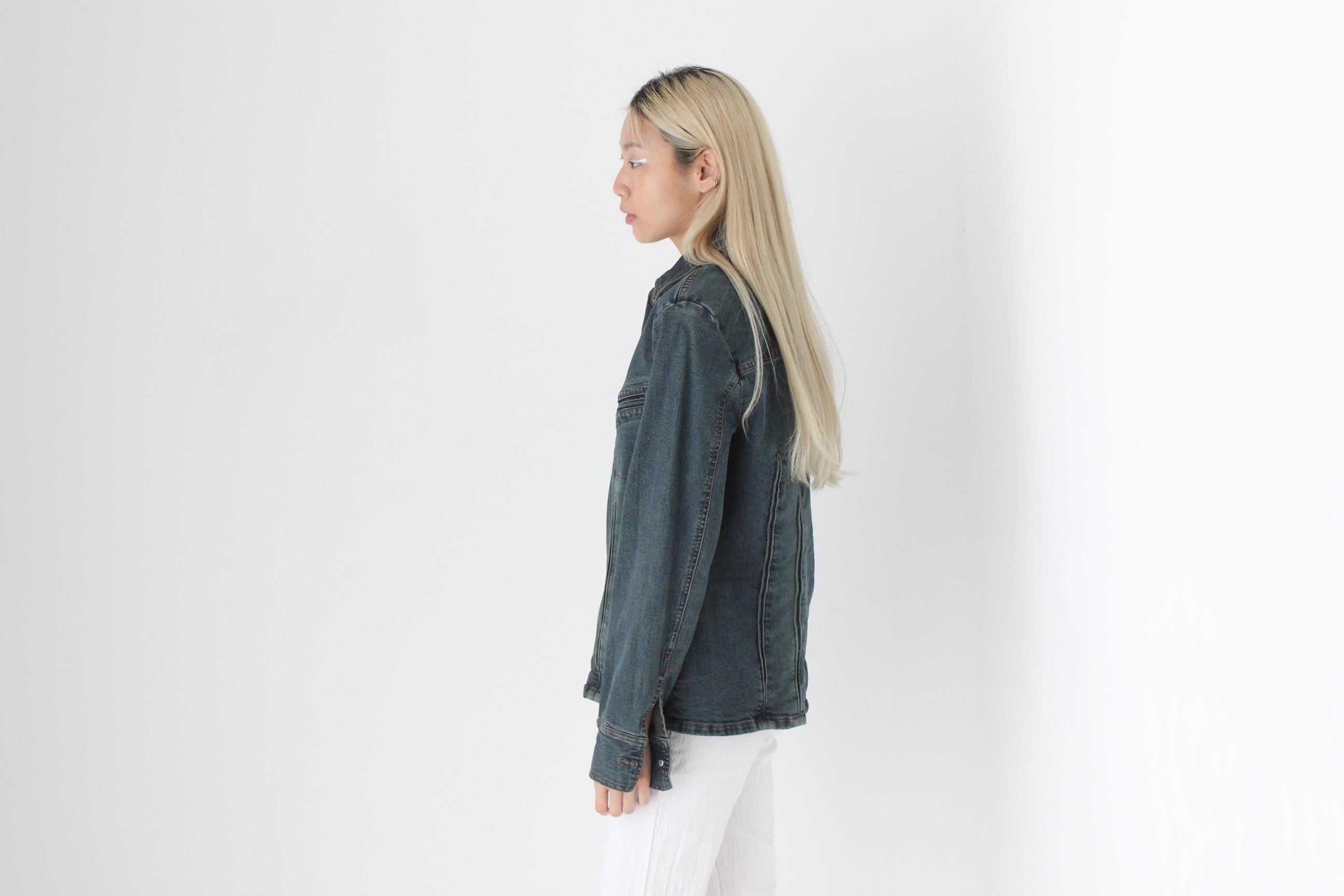 FUTURISM Y2K Dark Industrial Denim Jacket or Shirt