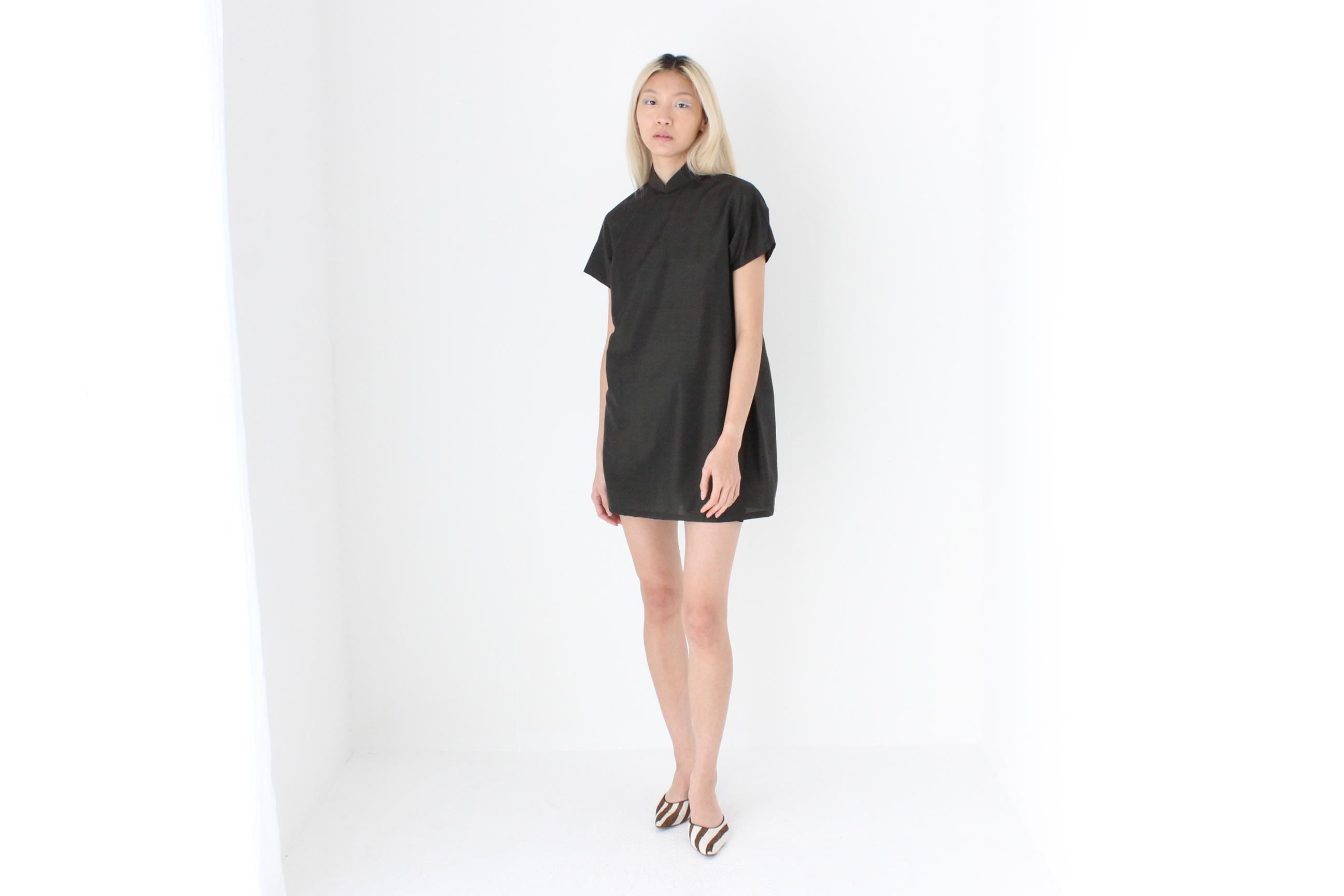 FUTURISM 80s Custom Made Mandarin Collar Tee Dress