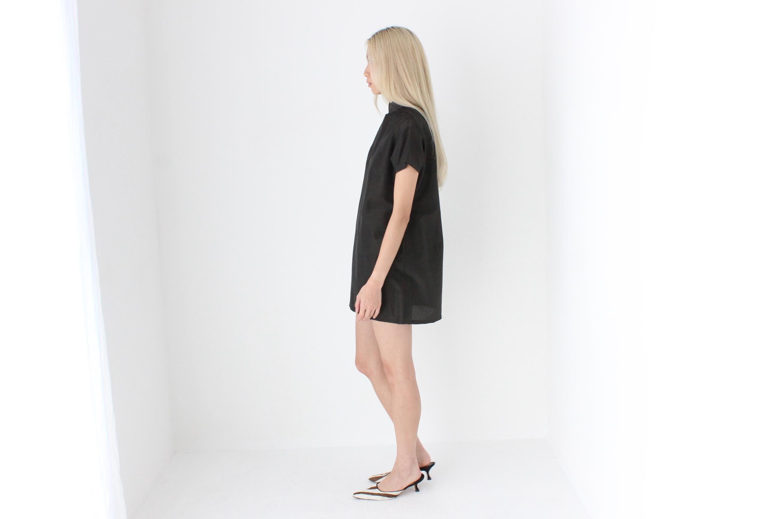 FUTURISM 80s Custom Made Mandarin Collar Tee Dress