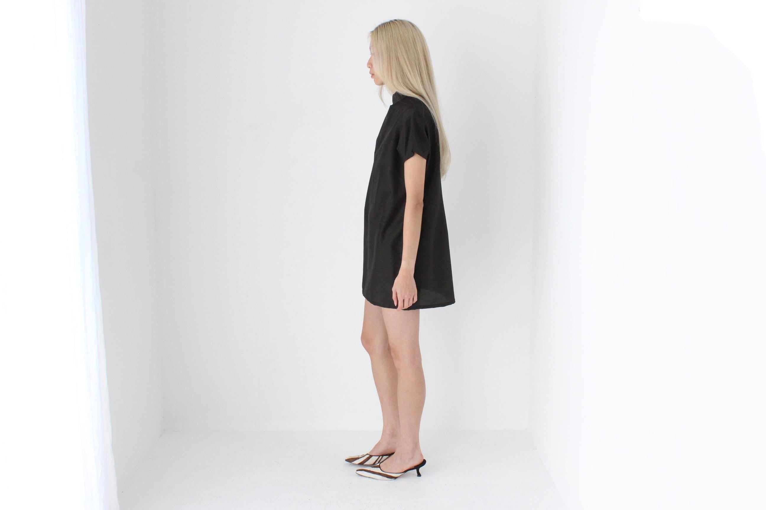 FUTURISM 80s Custom Made Mandarin Collar Tee Dress