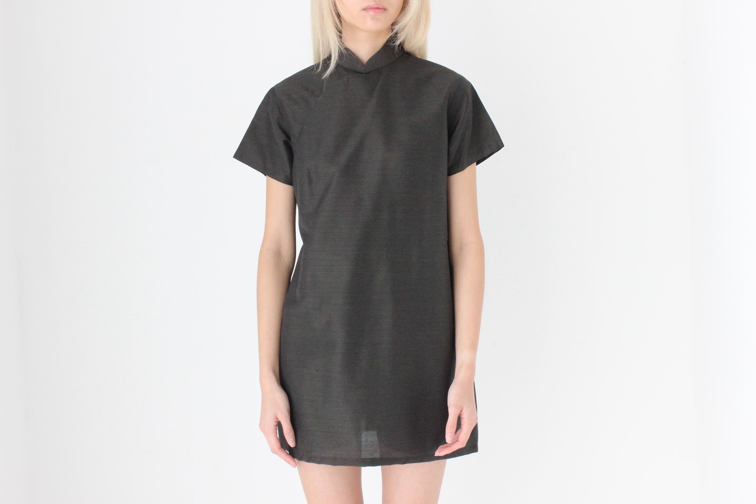 FUTURISM 80s Custom Made Mandarin Collar Tee Dress