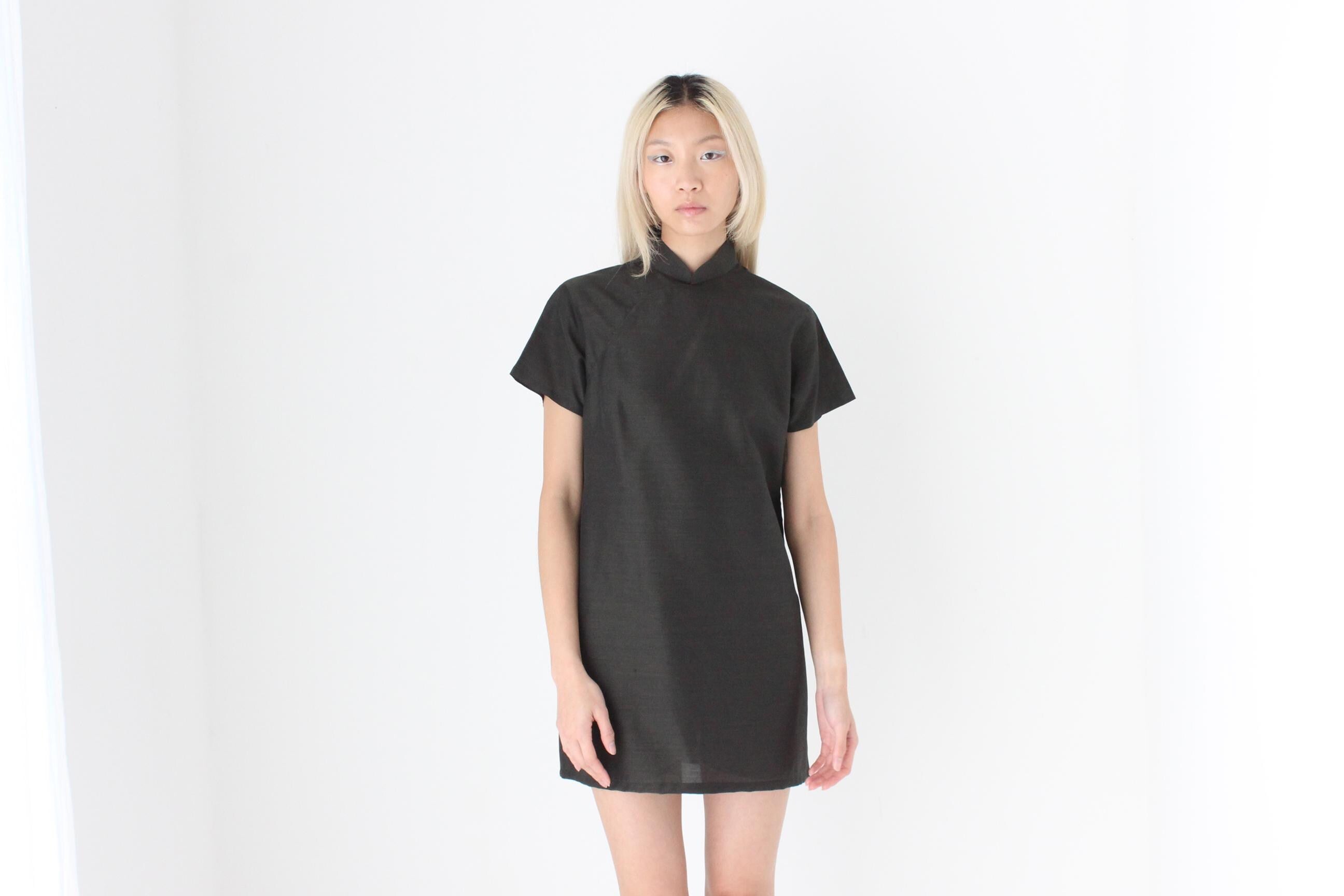 FUTURISM 80s Custom Made Mandarin Collar Tee Dress