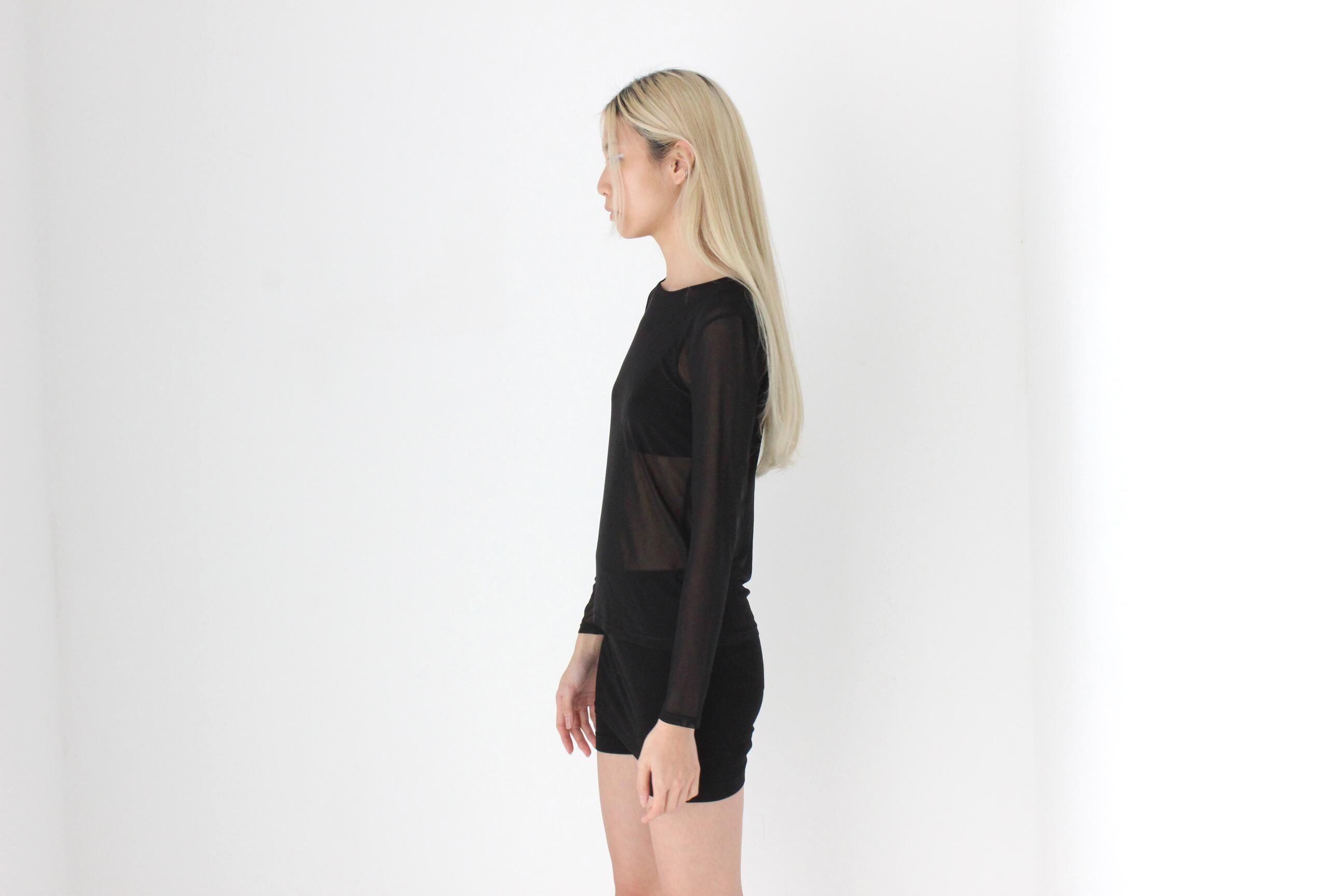 FUTURISM 90s Sheer Black Mesh Basic