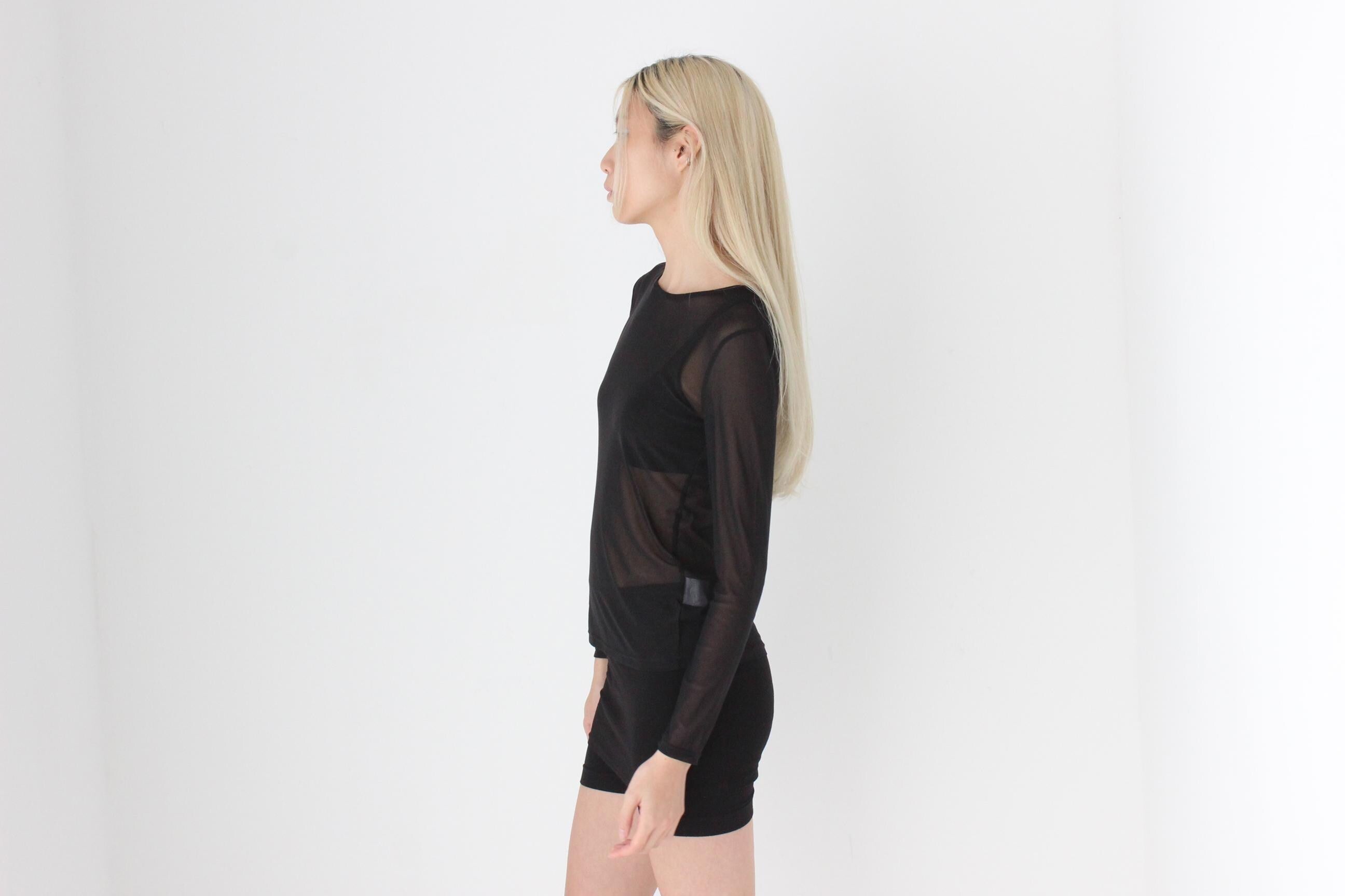 FUTURISM 90s Sheer Black Mesh Basic