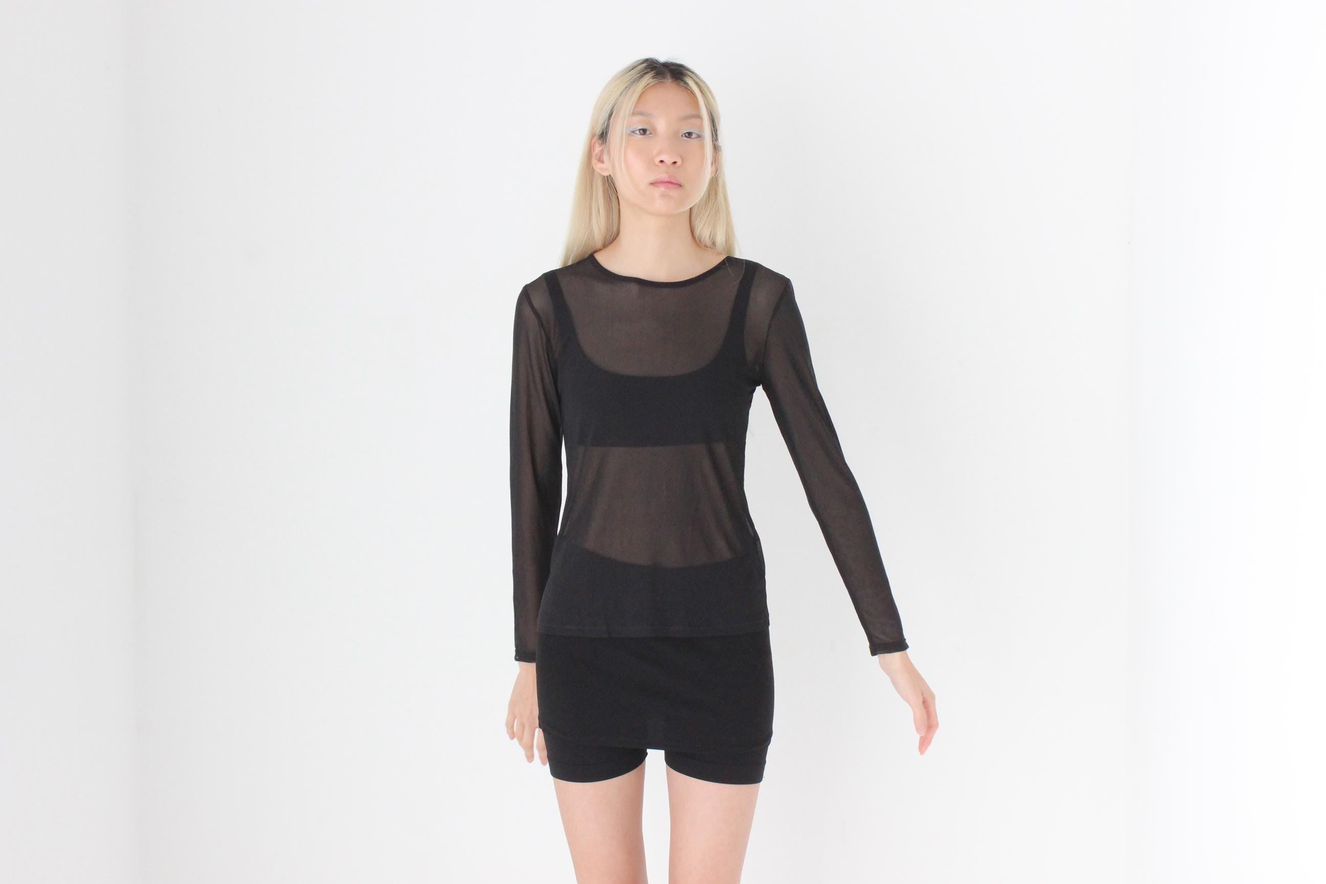 FUTURISM 90s Sheer Black Mesh Basic