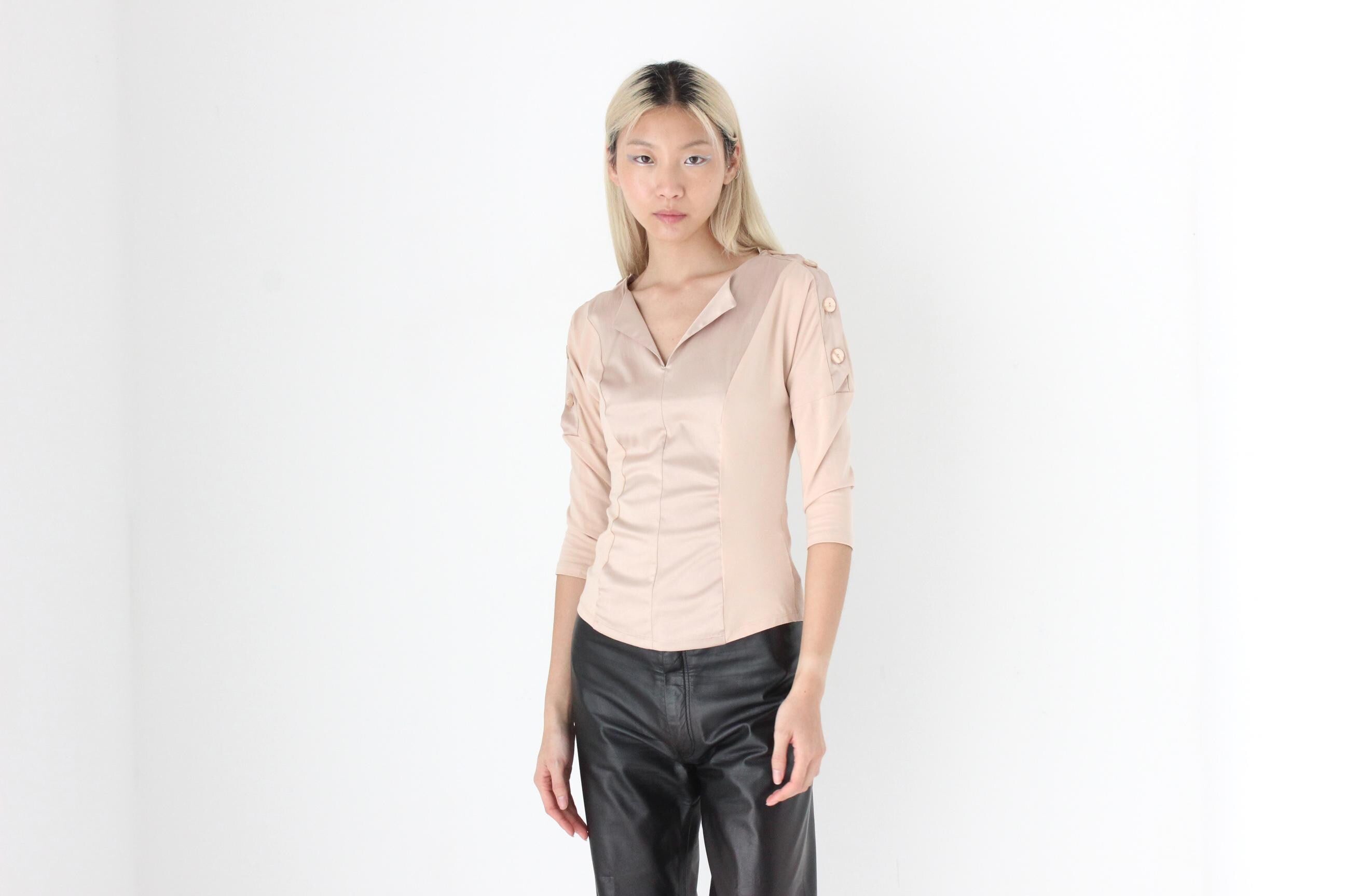 FUTURISM 2000s Italian Made Nara Camicie Blush Top