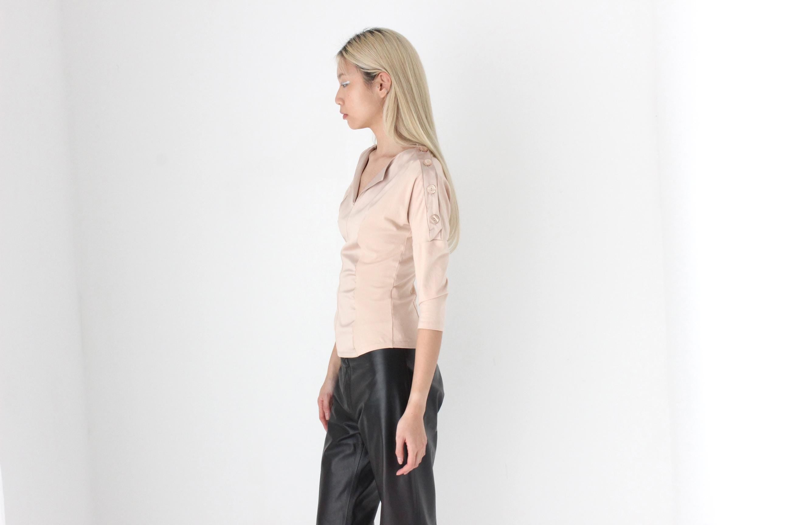 FUTURISM 2000s Italian Made Nara Camicie Blush Top