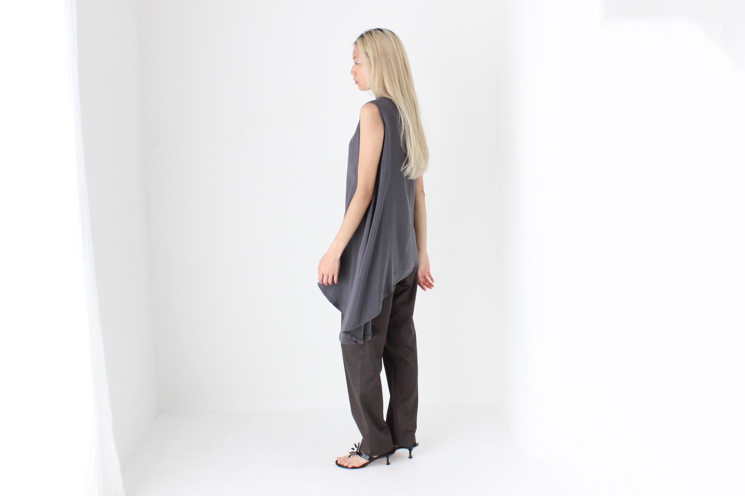 FUTURISM 90s Woven Silk Drape Top