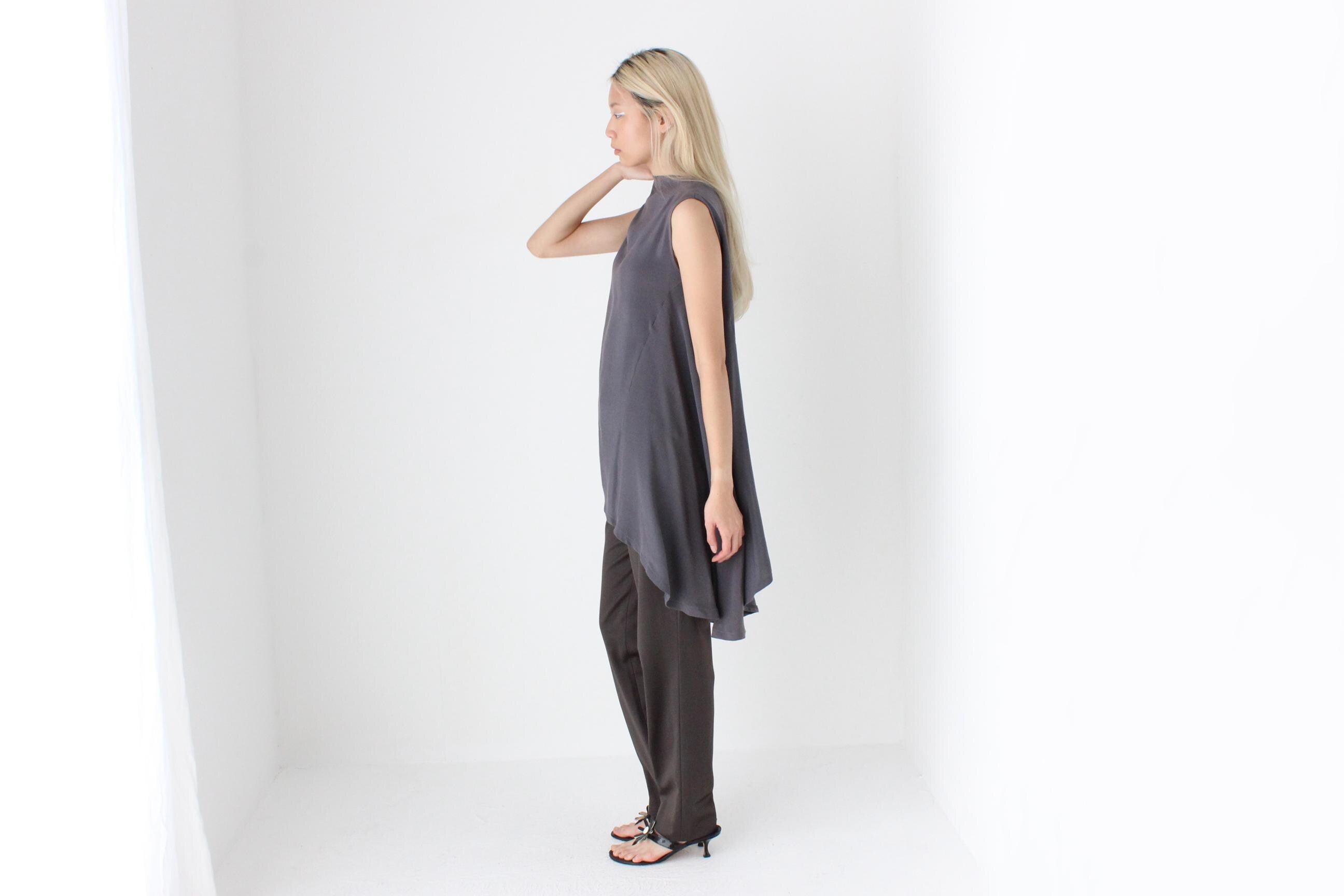 FUTURISM 90s Woven Silk Drape Top