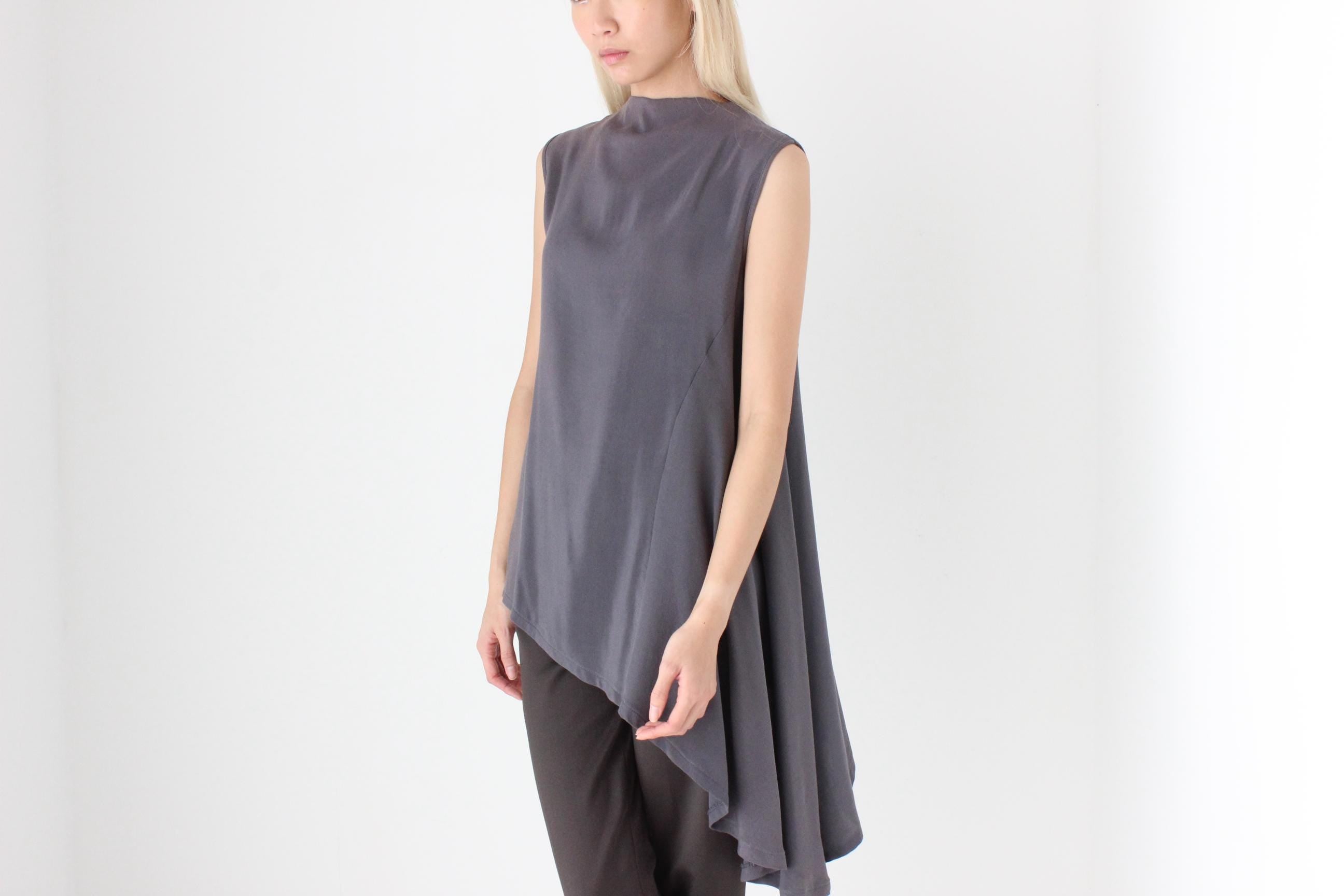 FUTURISM 90s Woven Silk Drape Top