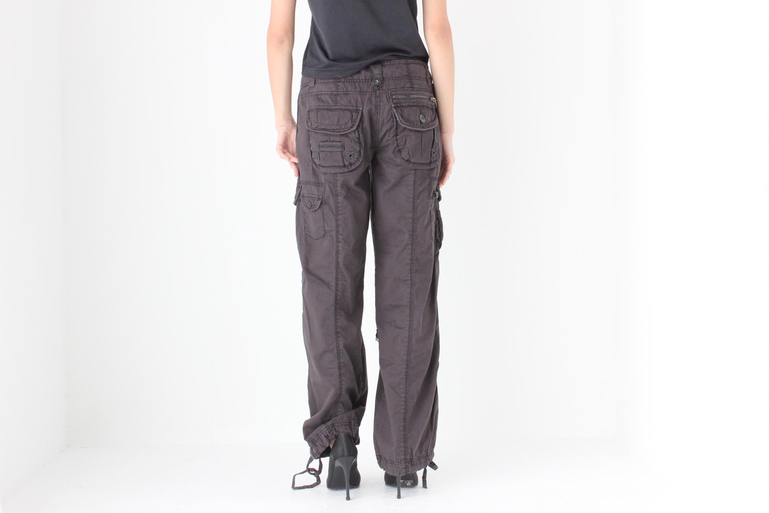 FUTURISM THE BEST Y2K Cotton Low Rise Cargo Pocket Pants