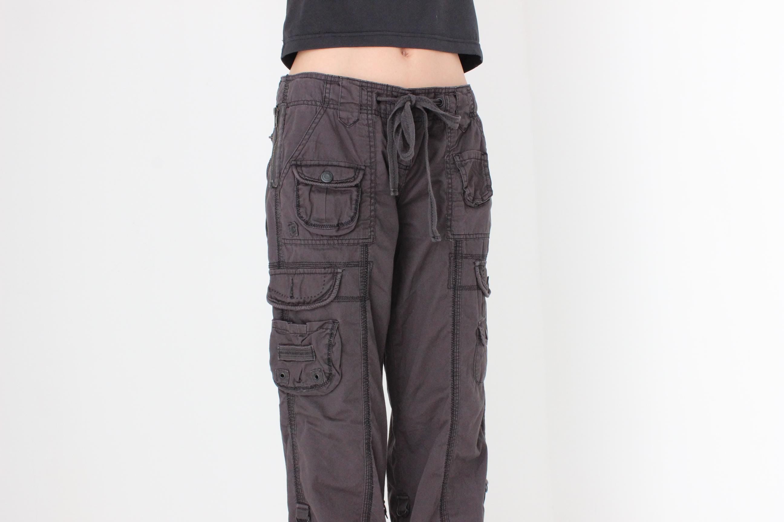 FUTURISM THE BEST Y2K Cotton Low Rise Cargo Pocket Pants