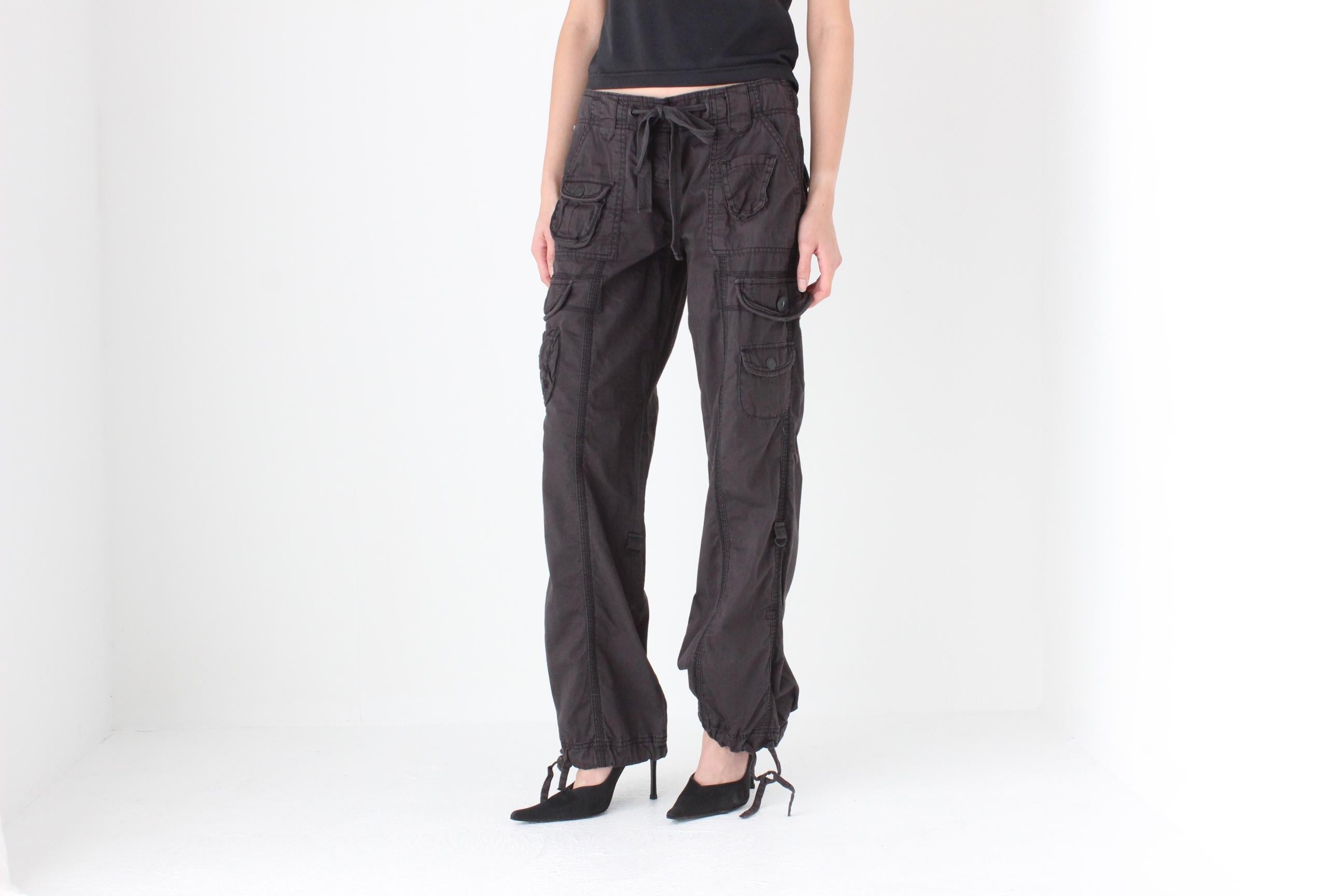 FUTURISM THE BEST Y2K Cotton Low Rise Cargo Pocket Pants
