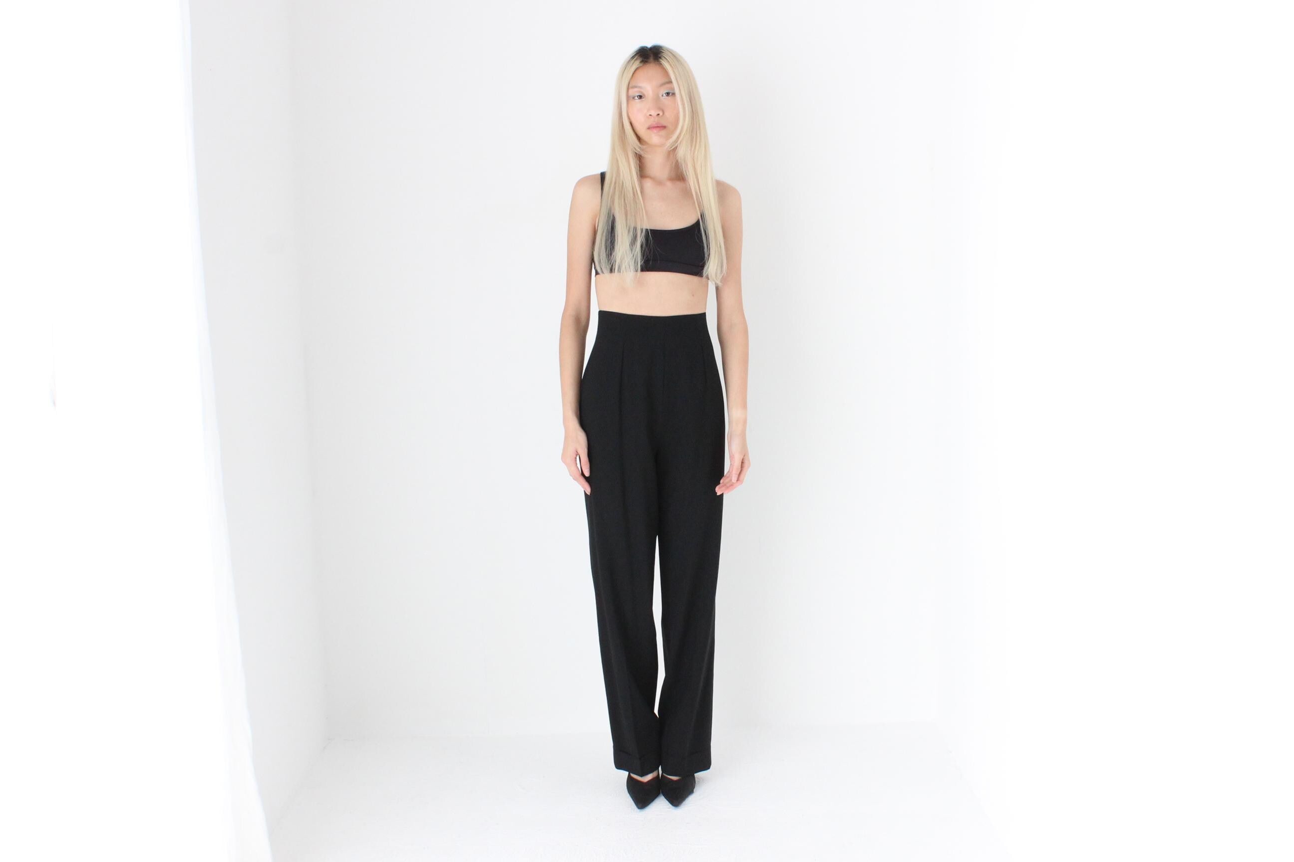 FUTURISM Galliano Heavenly Black Wool Tailored Trousers