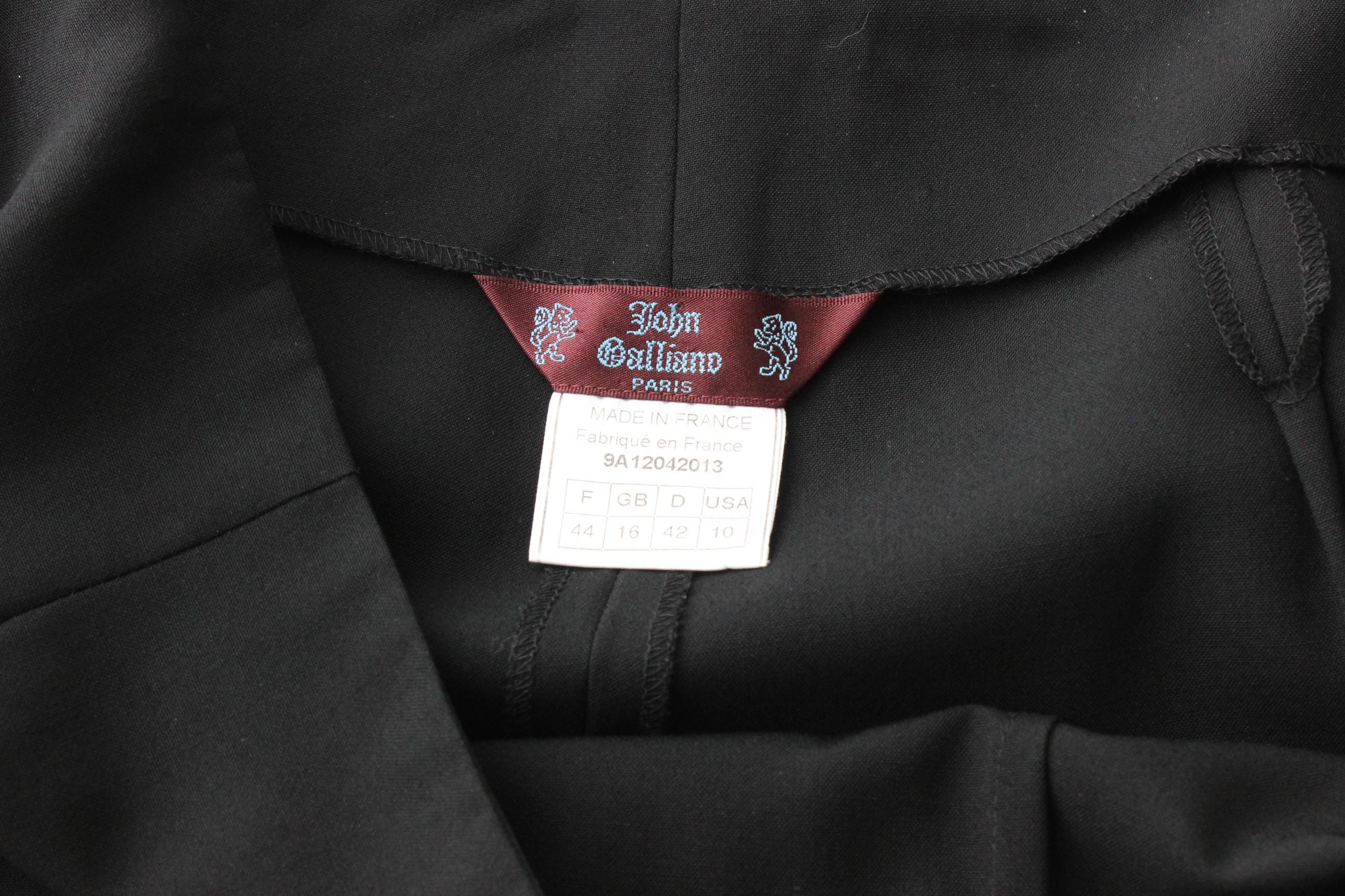 FUTURISM Galliano Heavenly Black Wool Tailored Trousers