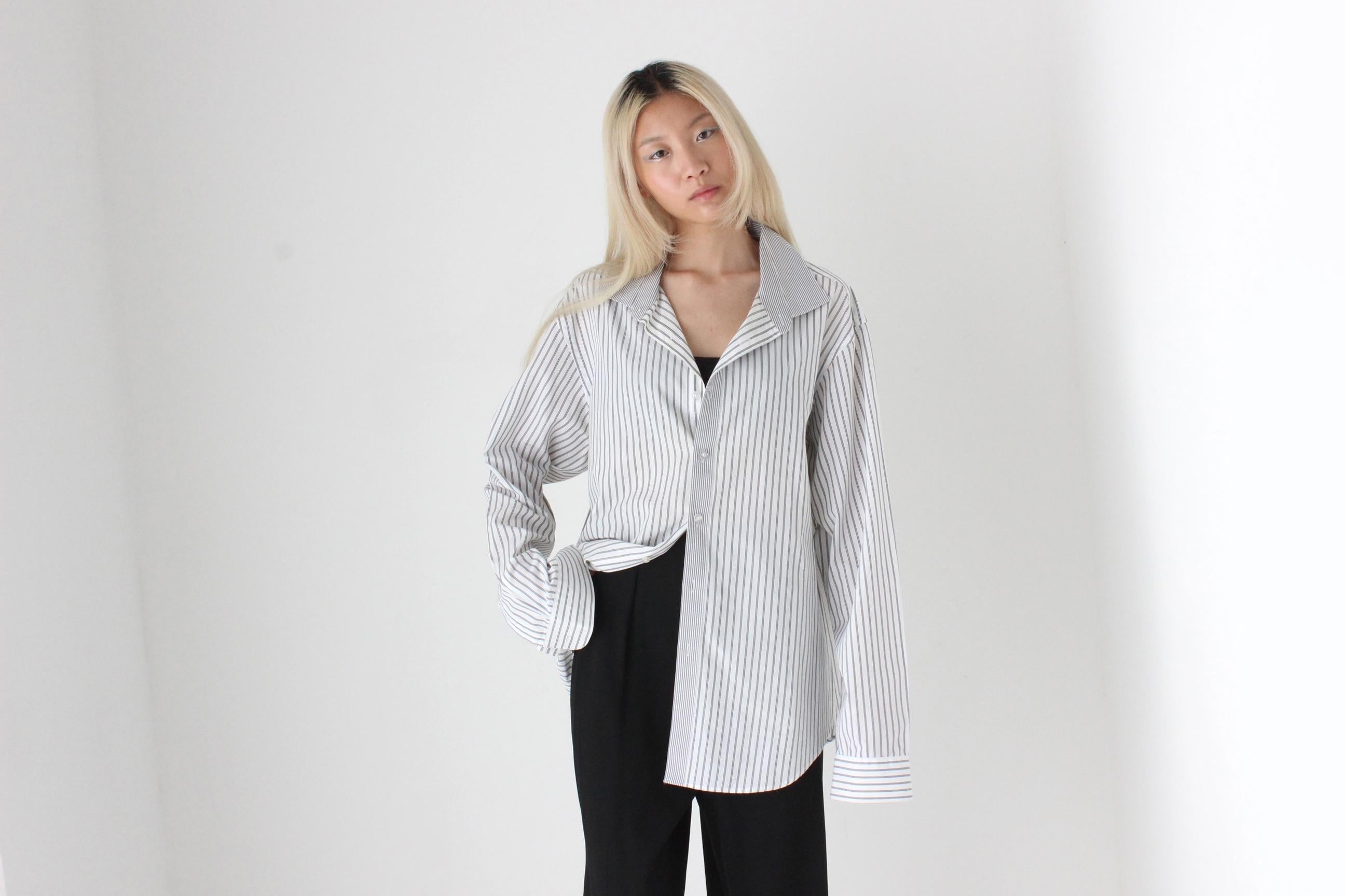 FUTURISM 90s Relaxed XL Striped Button Up