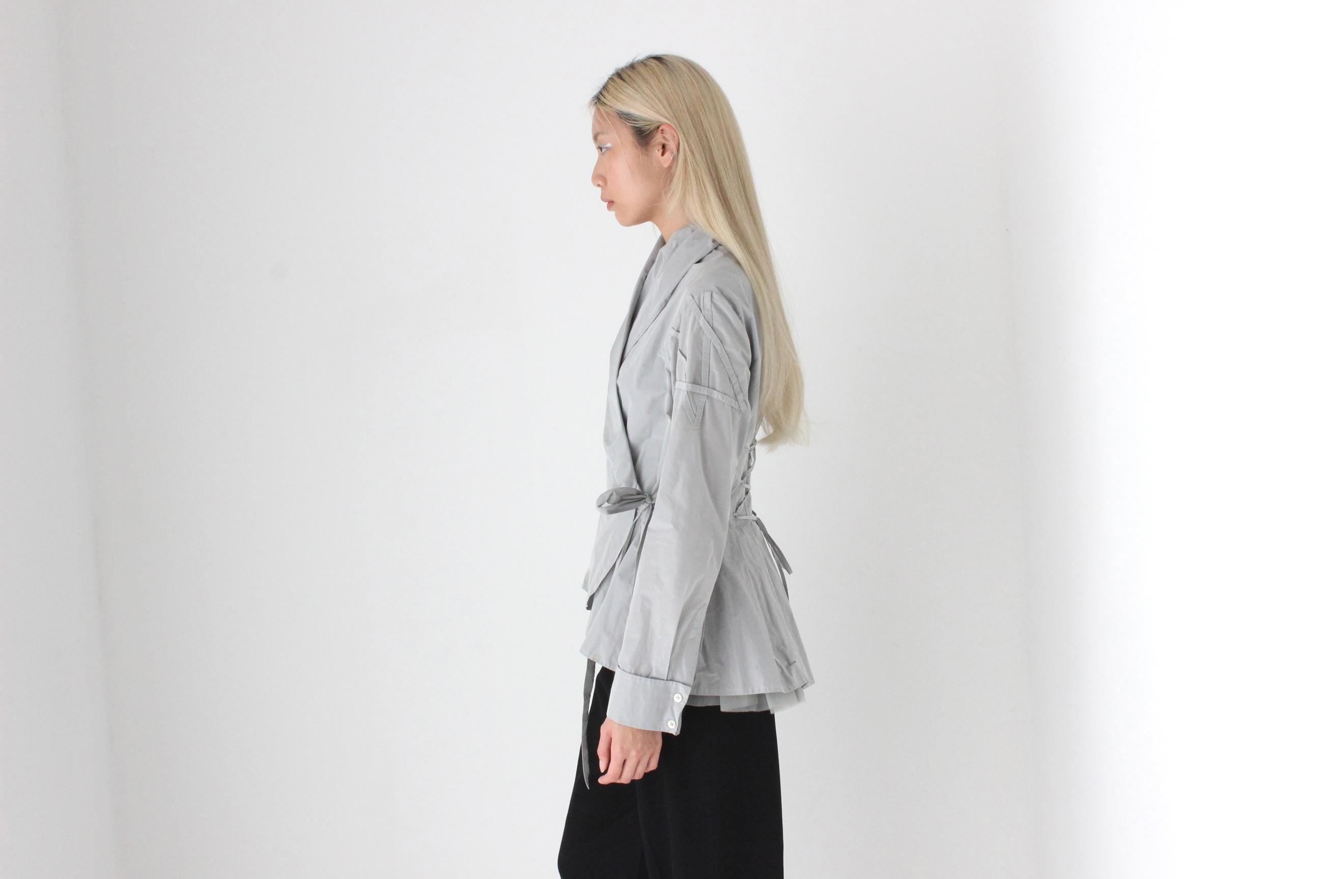 FUTURISM 2000s High Collar Taffeta Wrap Top or Jacket by PAUW Amsterdam