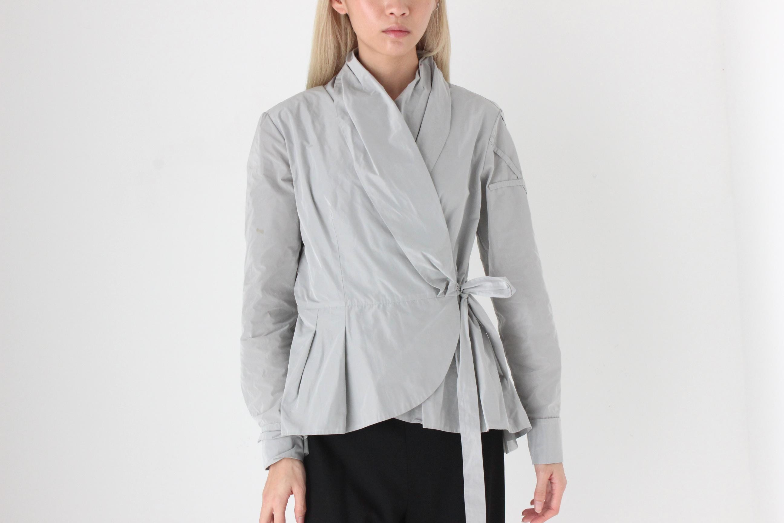 FUTURISM 2000s High Collar Taffeta Wrap Top or Jacket by PAUW Amsterdam