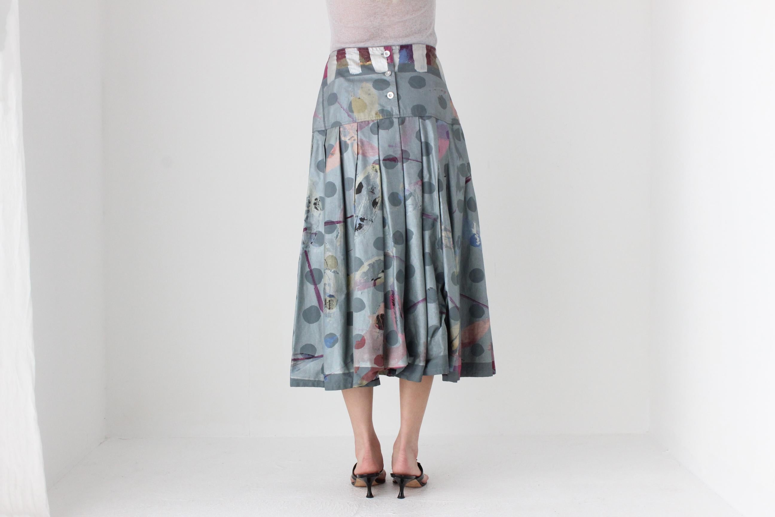 FUTURISM 80s Hand Painted Abstract Skirt