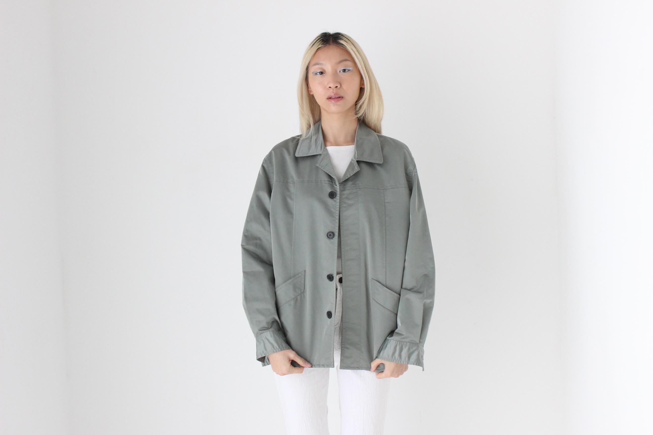 FUTURISM Y2K Italian Vintage 'UFFIZI' Metallic Boxy Windbreaker Jacket