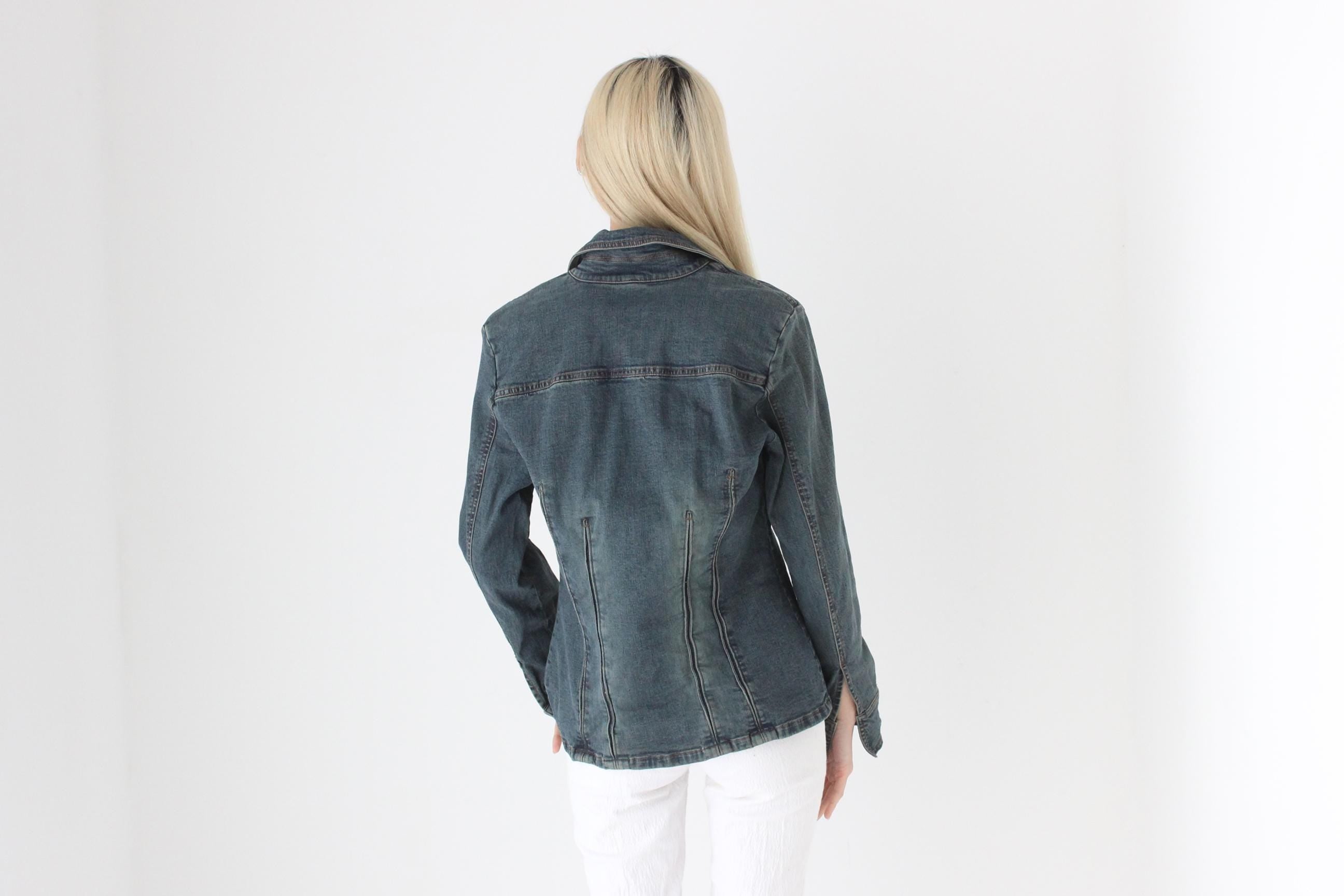 FUTURISM Y2K Dark Industrial Denim Jacket or Shirt