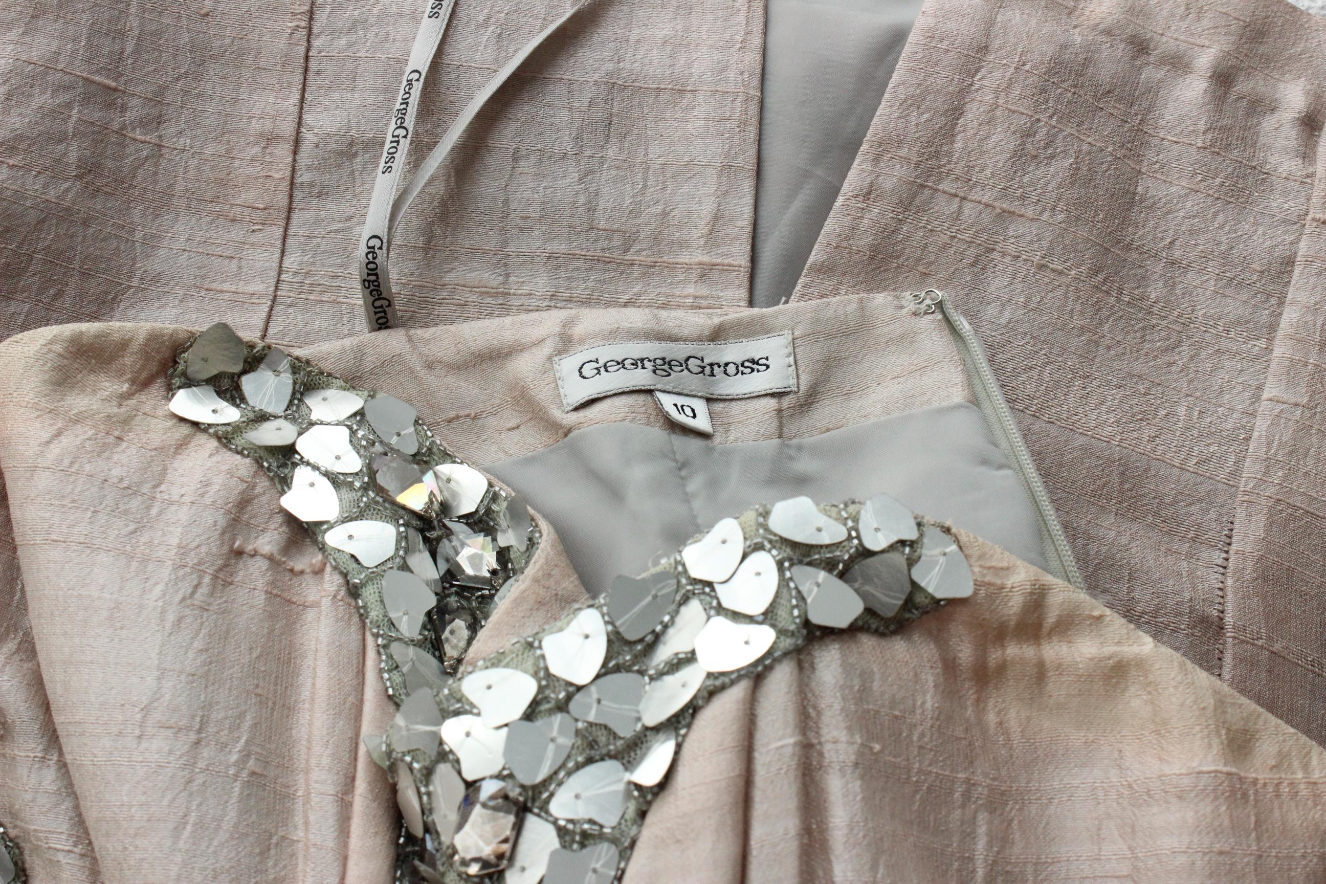 FUTURISM Y2K Designer George Gross Silk Mini w/ Mirrored Embellishments