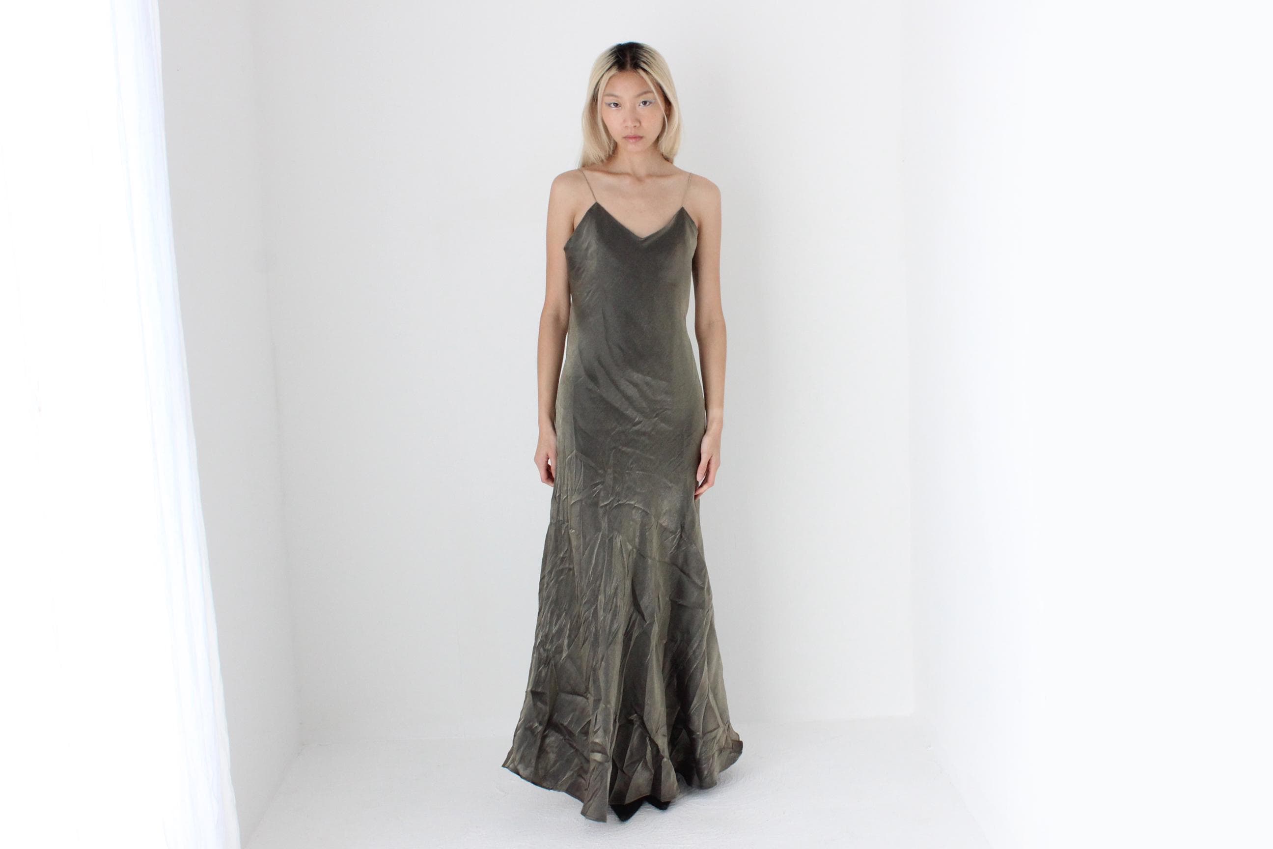 FUTURISM Y2K French Vintage Metallic Gown