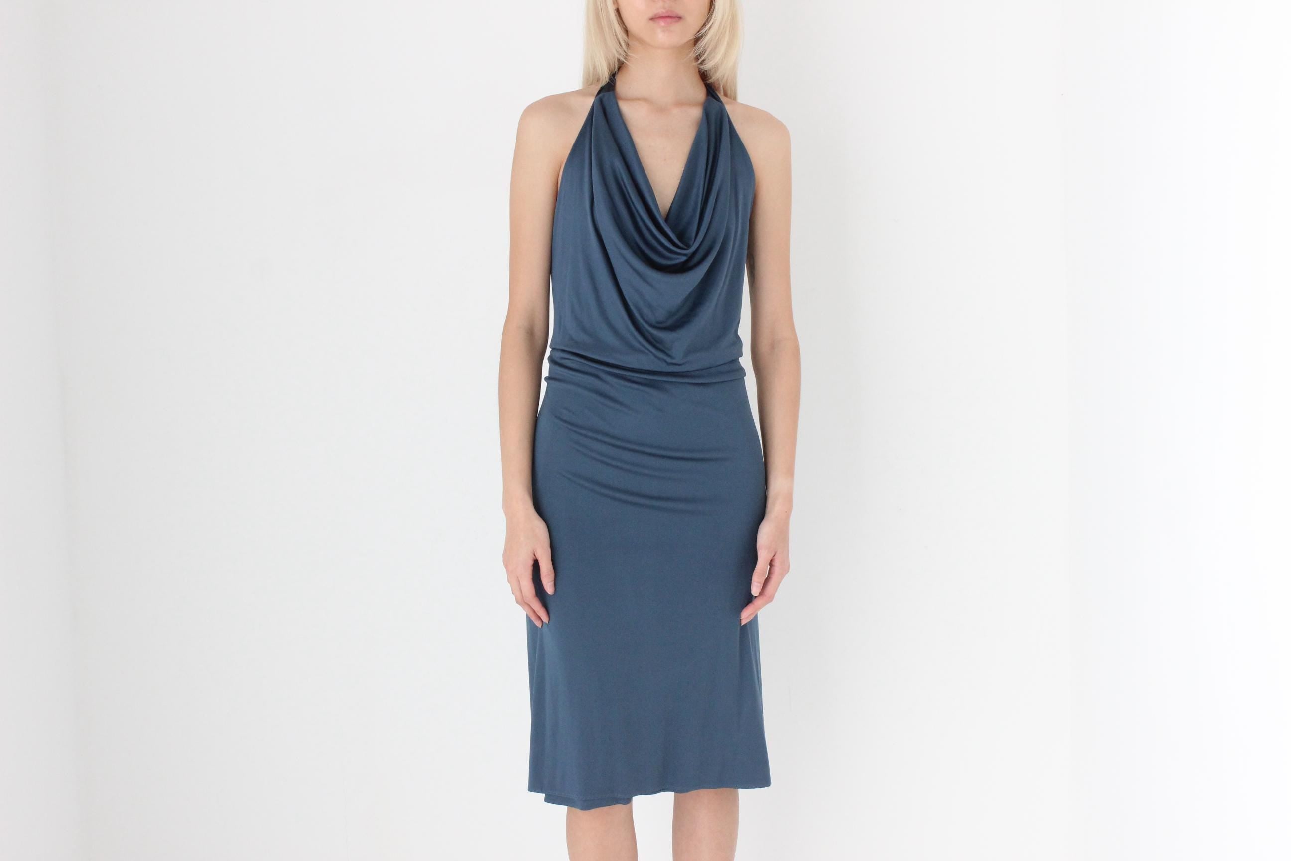 FUTURISM Y2K Slinky Jersey Halter Dress