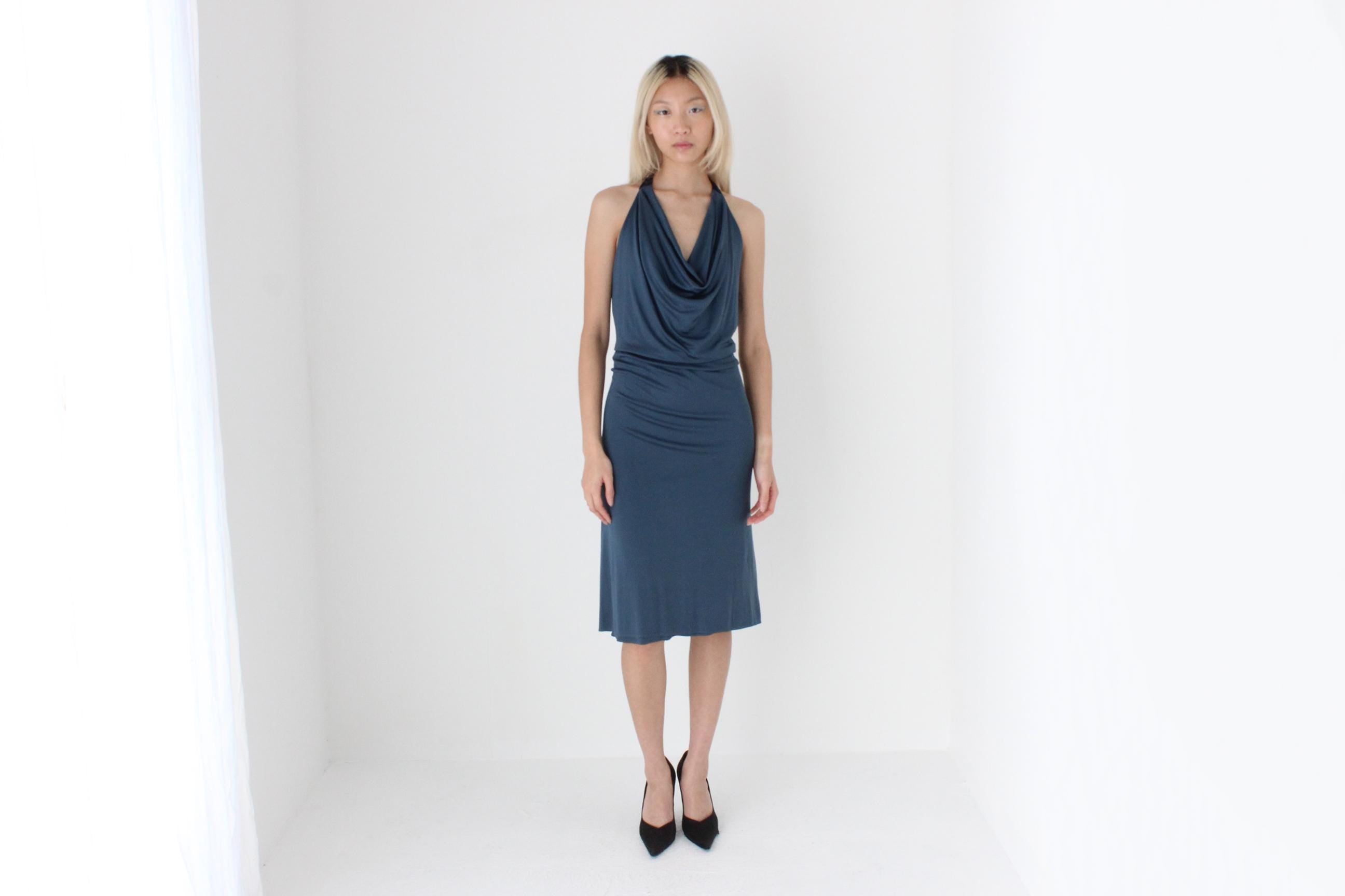 FUTURISM Y2K Slinky Jersey Halter Dress