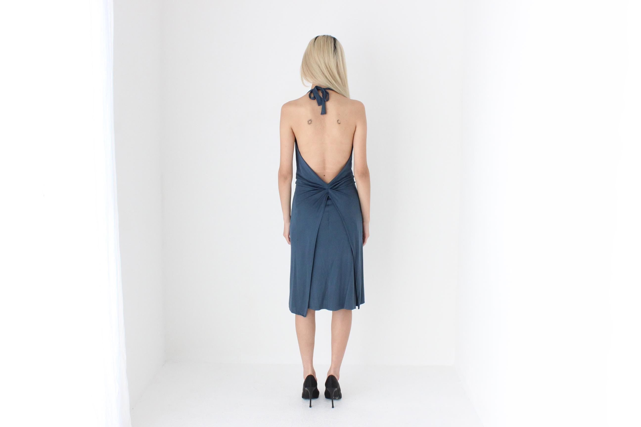 FUTURISM Y2K Slinky Jersey Halter Dress