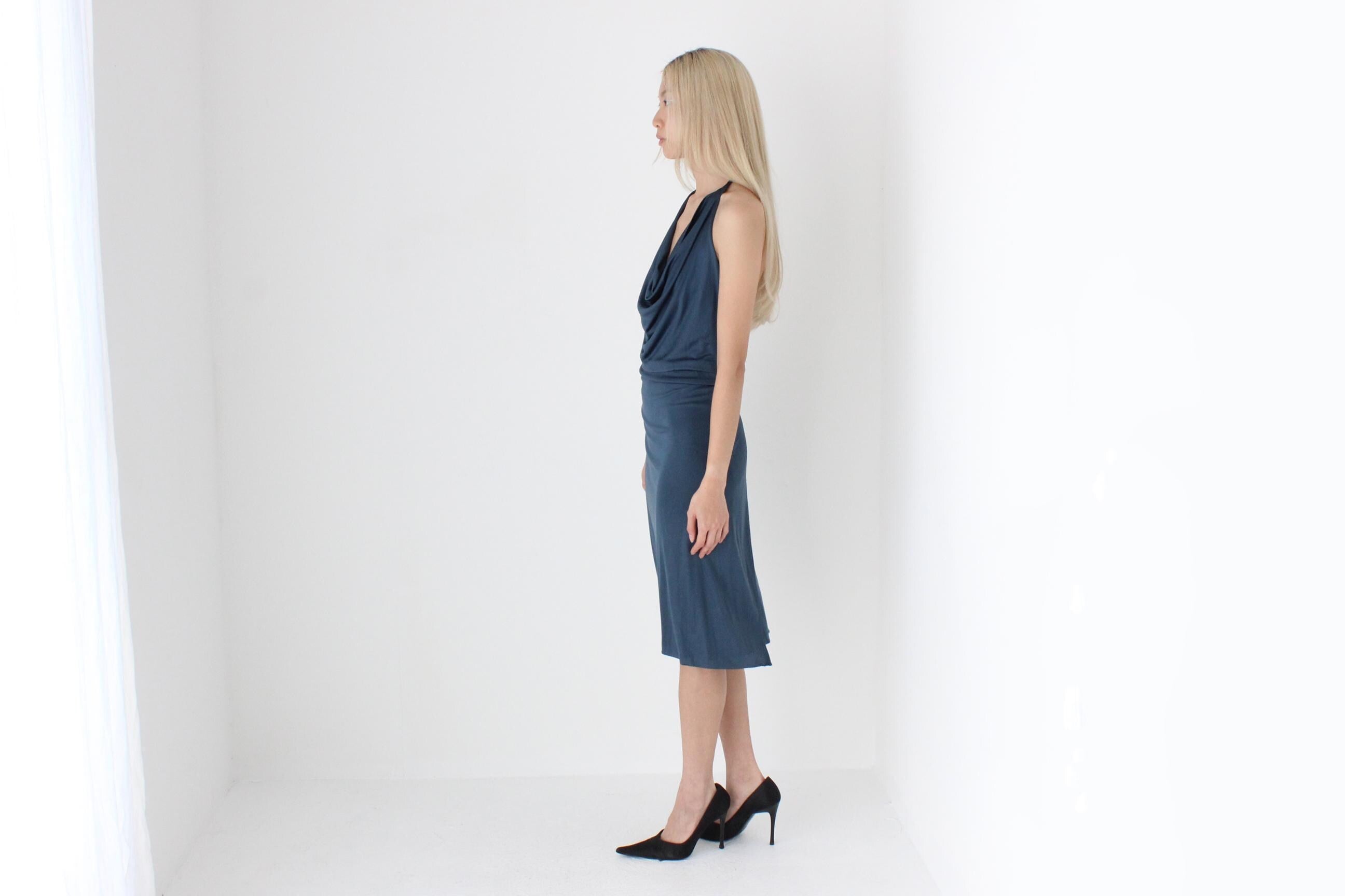 FUTURISM Y2K Slinky Jersey Halter Dress