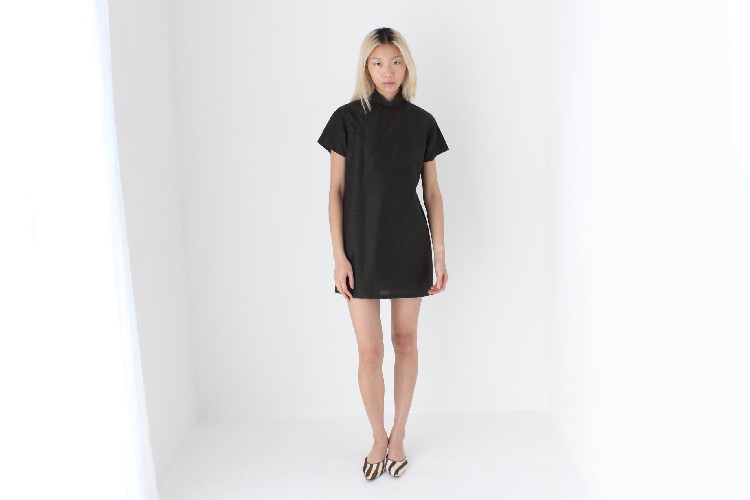 FUTURISM 80s Custom Made Mandarin Collar Tee Dress
