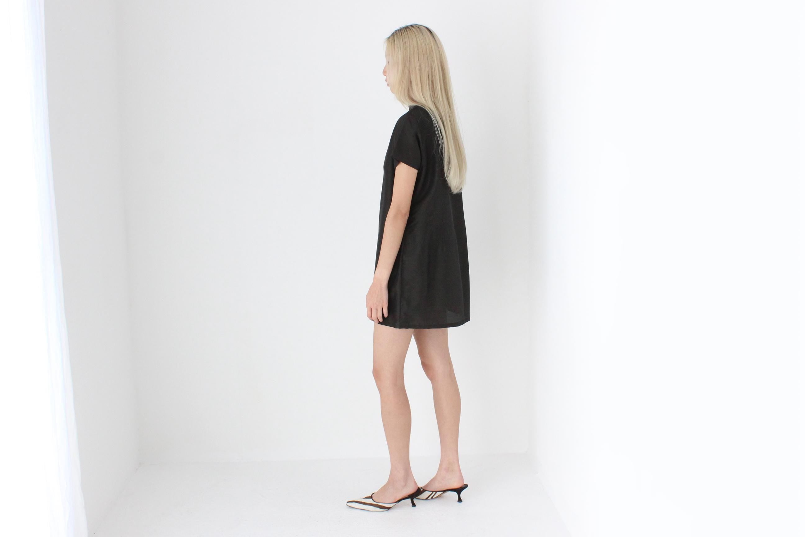 FUTURISM 80s Custom Made Mandarin Collar Tee Dress