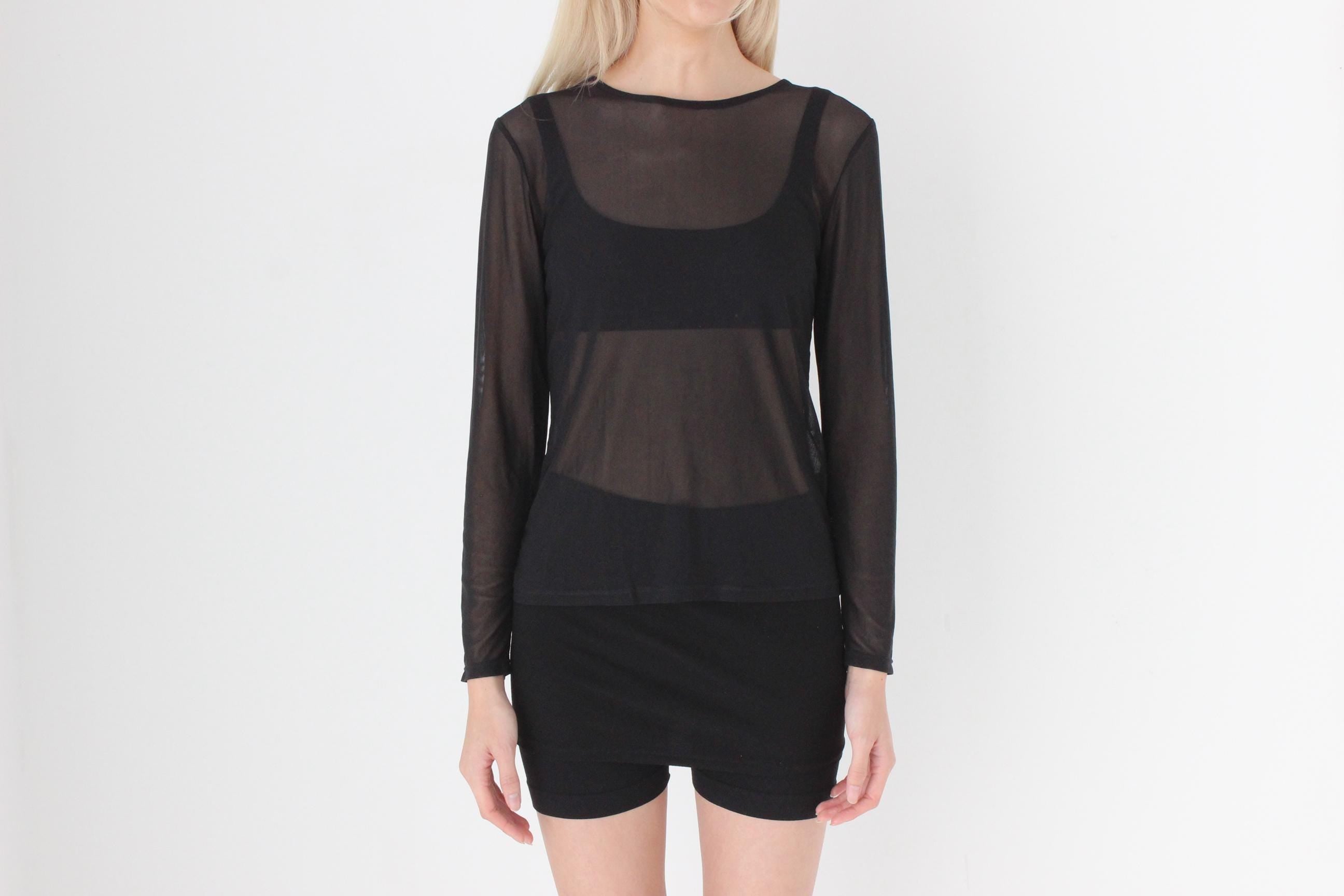 FUTURISM 90s Sheer Black Mesh Basic