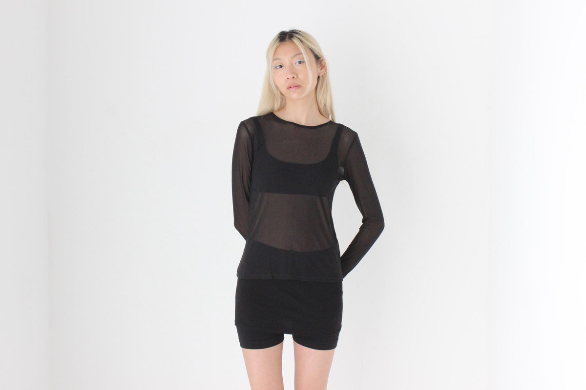 FUTURISM 90s Sheer Black Mesh Basic