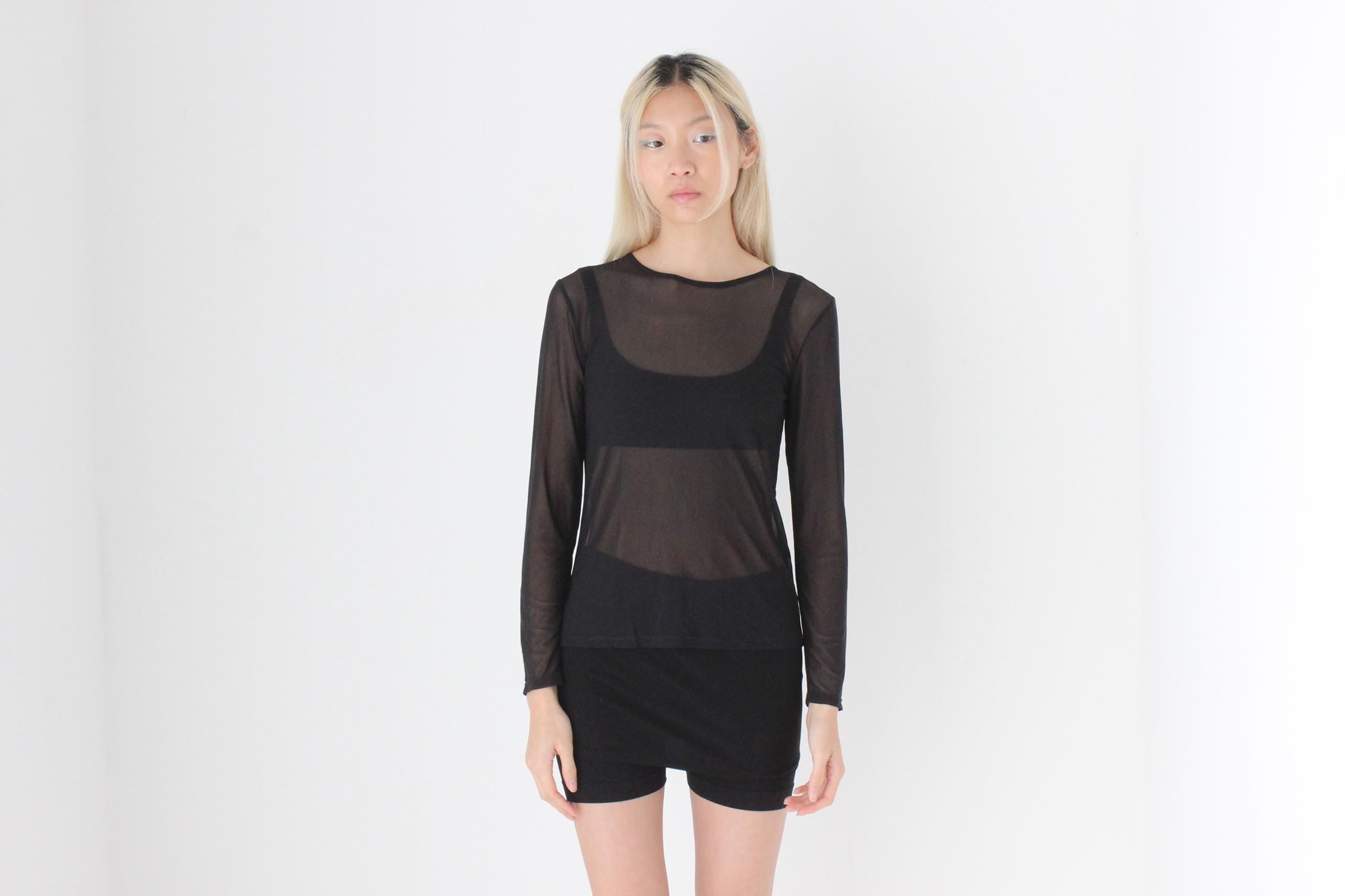 FUTURISM 90s Sheer Black Mesh Basic