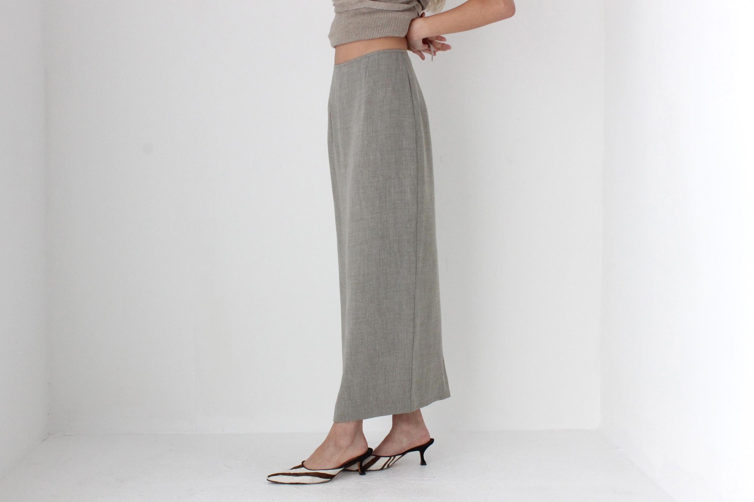FUTURISM 90s Neutral Crepe Column Skirt