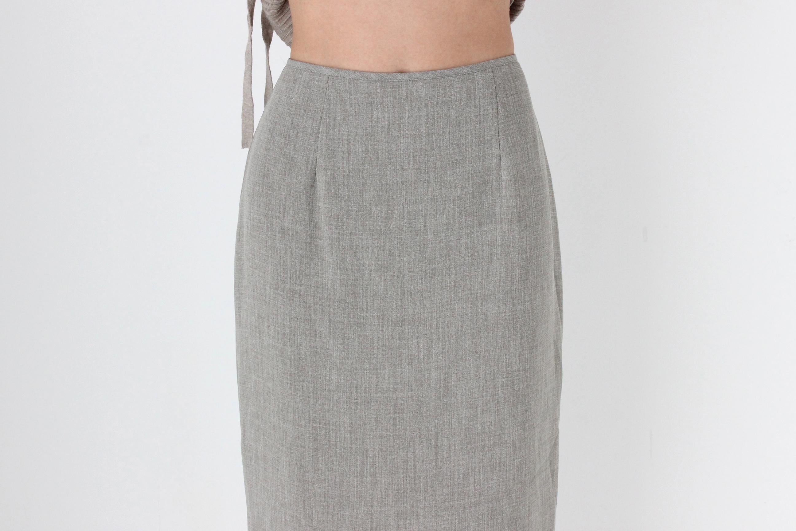 FUTURISM 90s Neutral Crepe Column Skirt