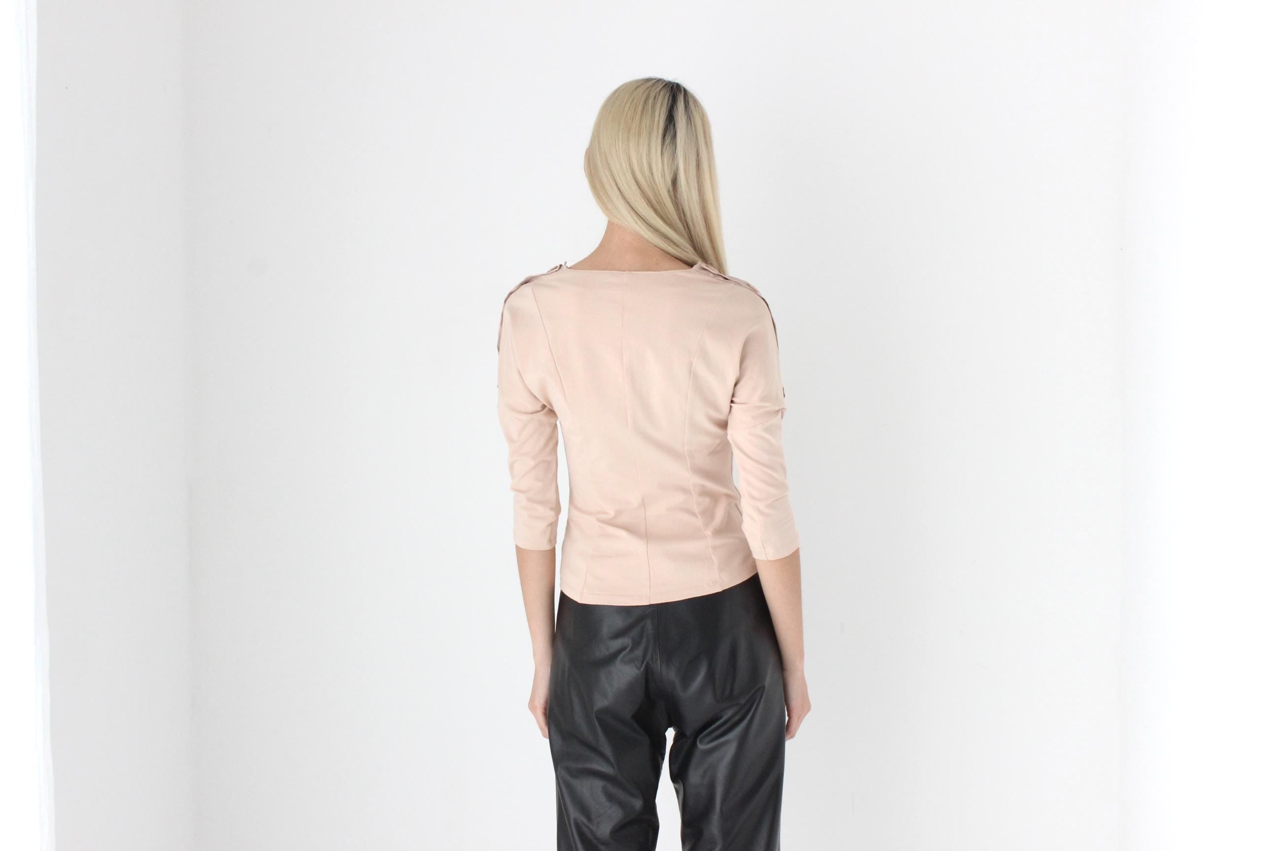 FUTURISM 2000s Italian Made Nara Camicie Blush Top
