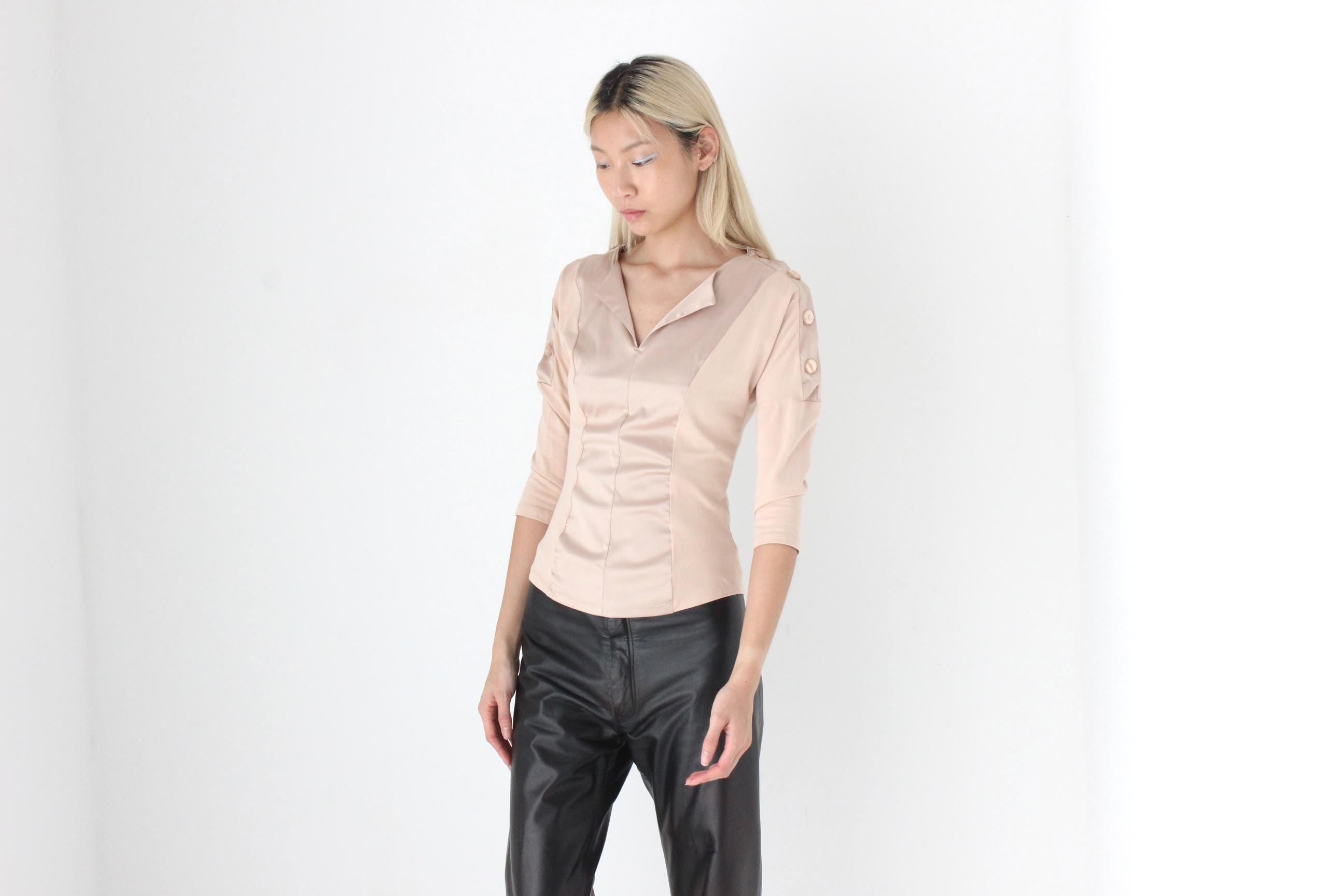FUTURISM 2000s Italian Made Nara Camicie Blush Top