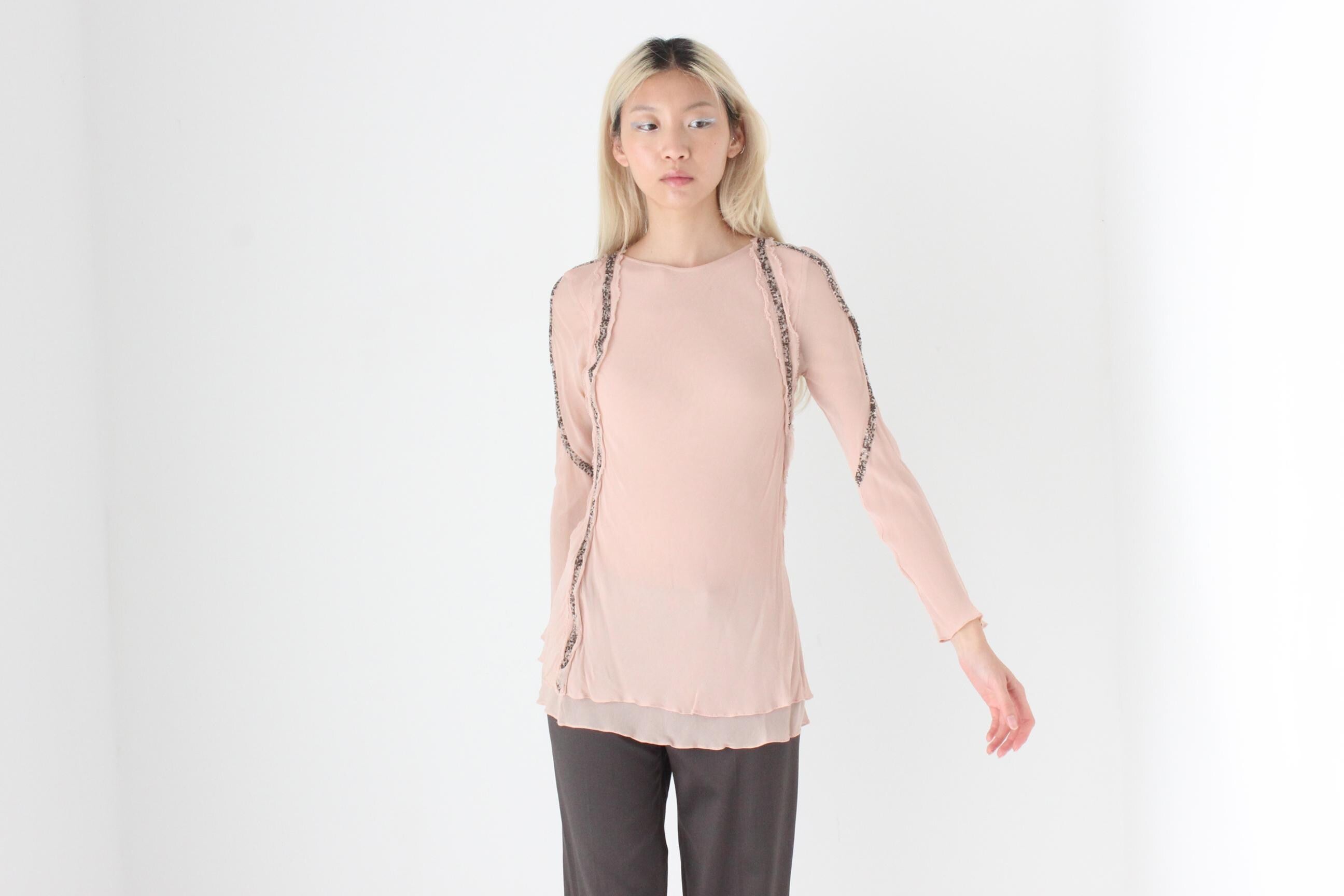 FUTURISM Y2K Kate Moss for Topshop 'Distressed' Top w/ Beading