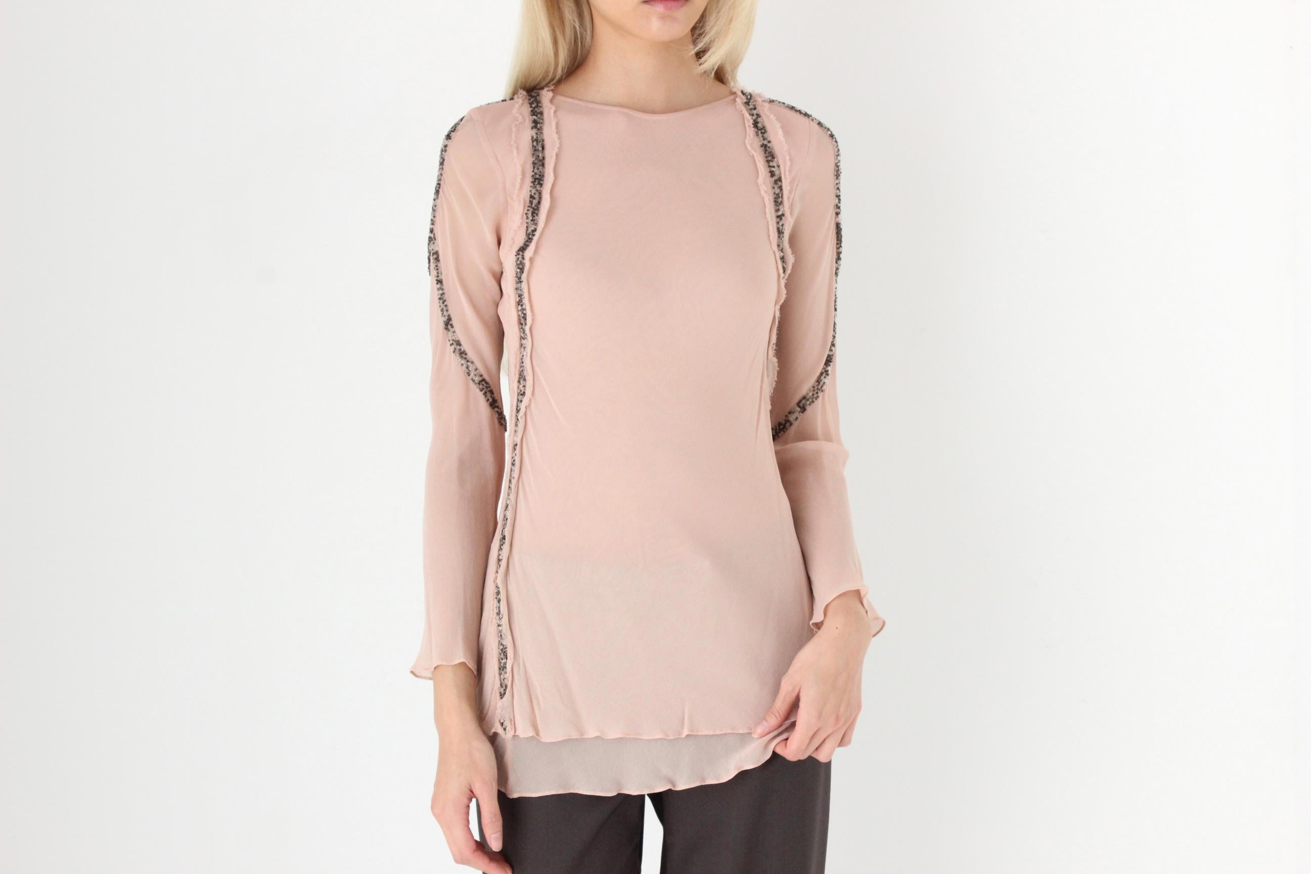 FUTURISM Y2K Kate Moss for Topshop 'Distressed' Top w/ Beading