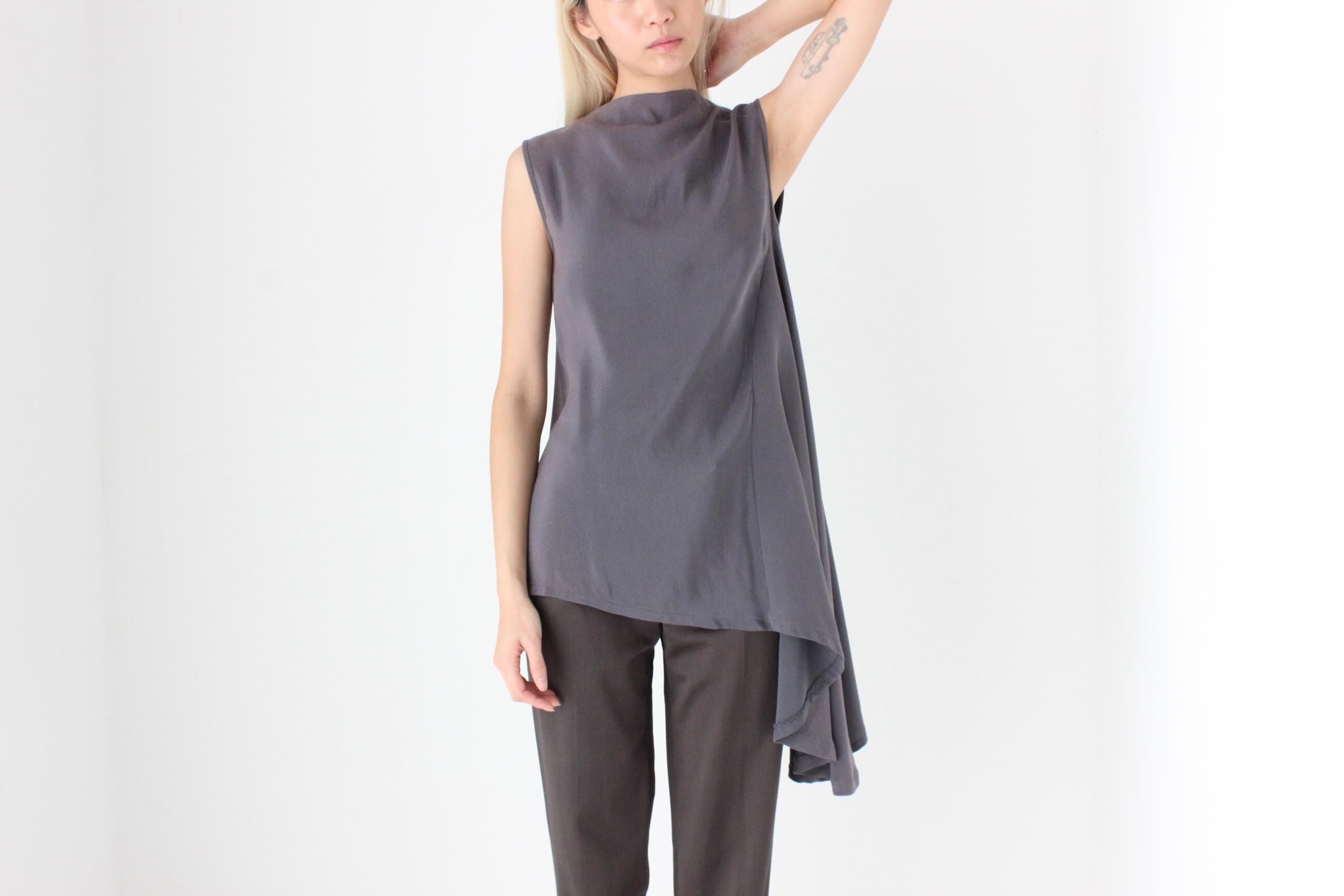 FUTURISM 90s Woven Silk Drape Top