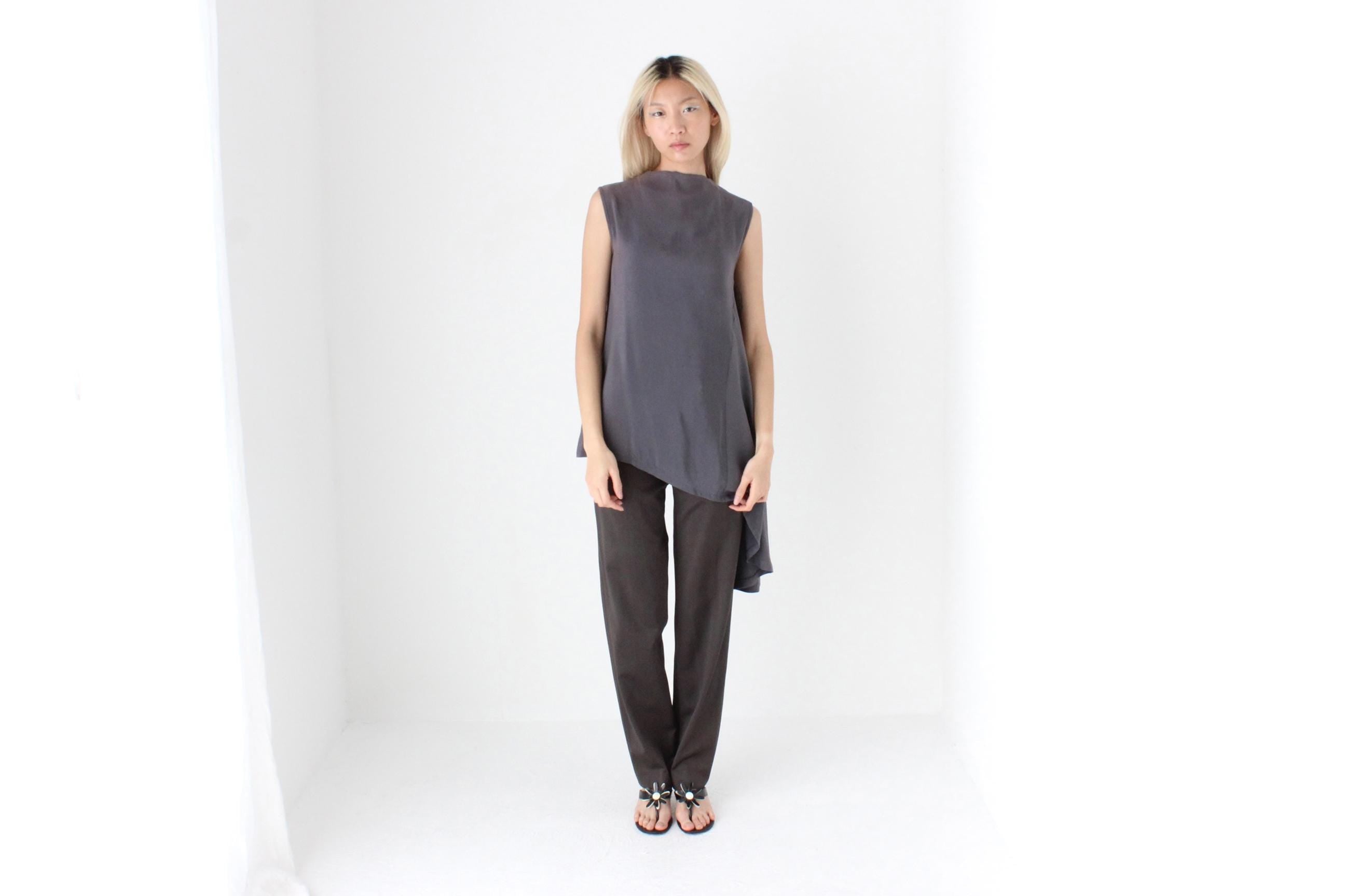 FUTURISM 90s Woven Silk Drape Top