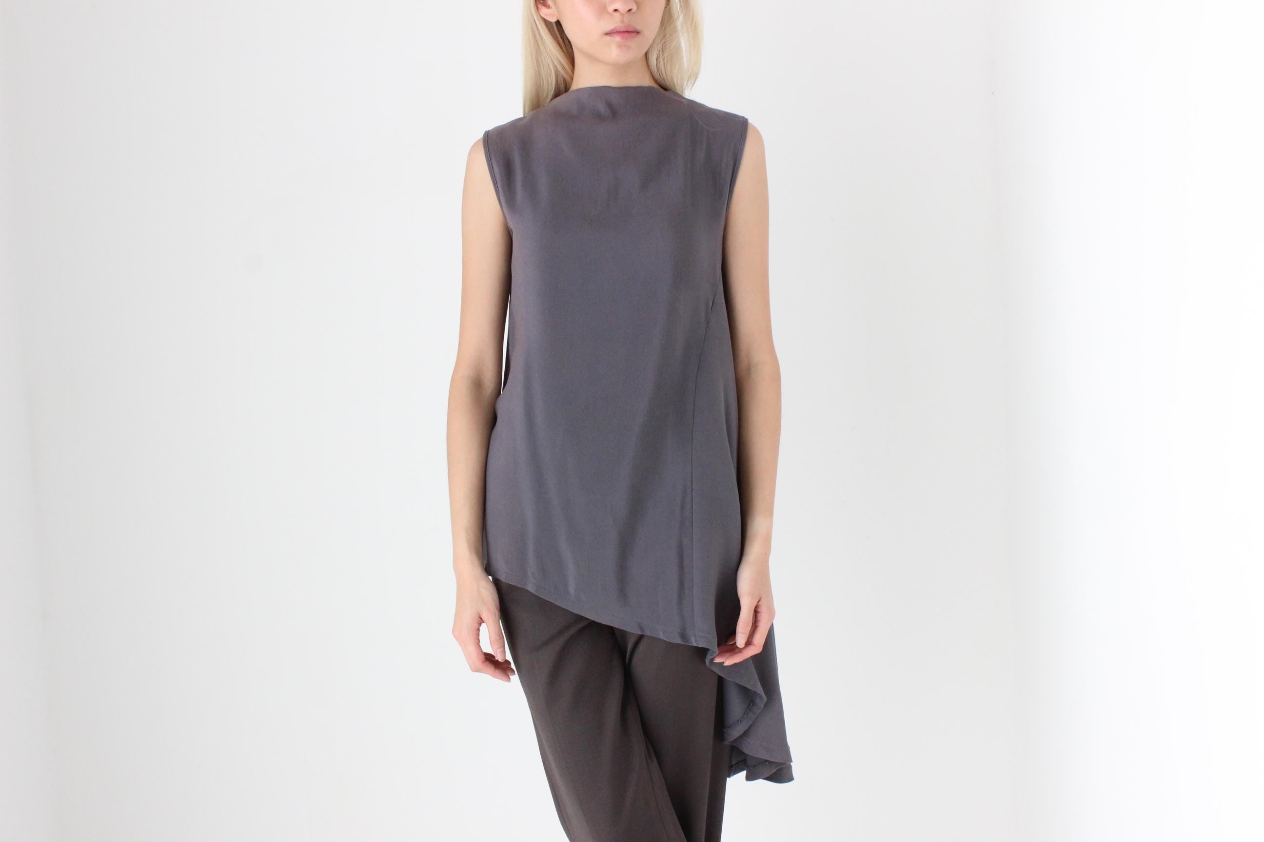 FUTURISM 90s Woven Silk Drape Top